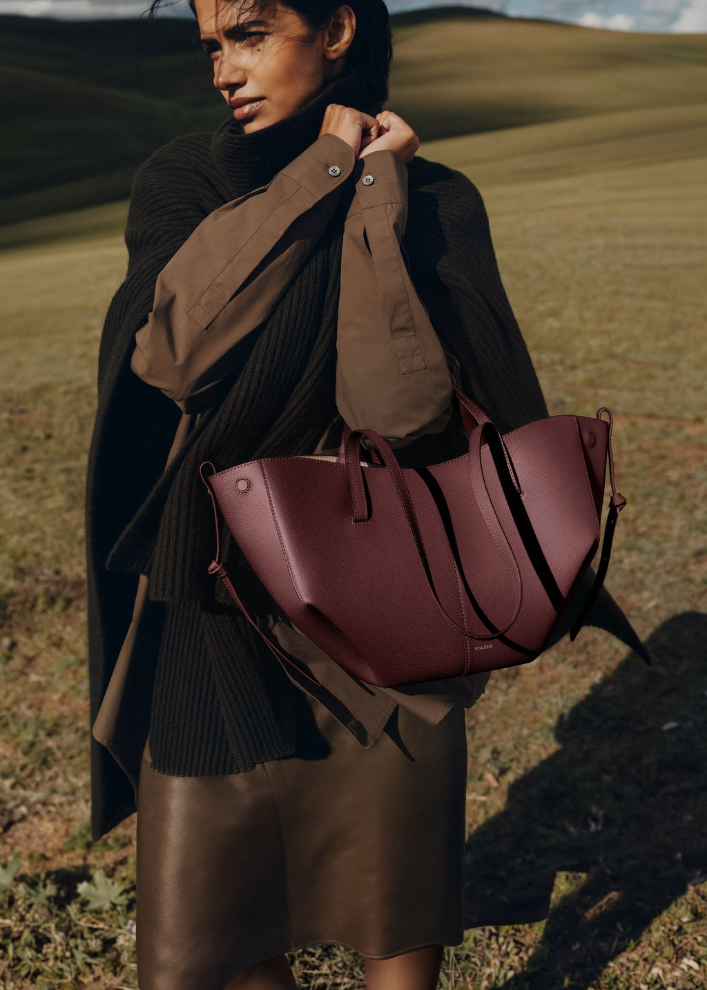 Mini Handbag - Textured Black Cherry
