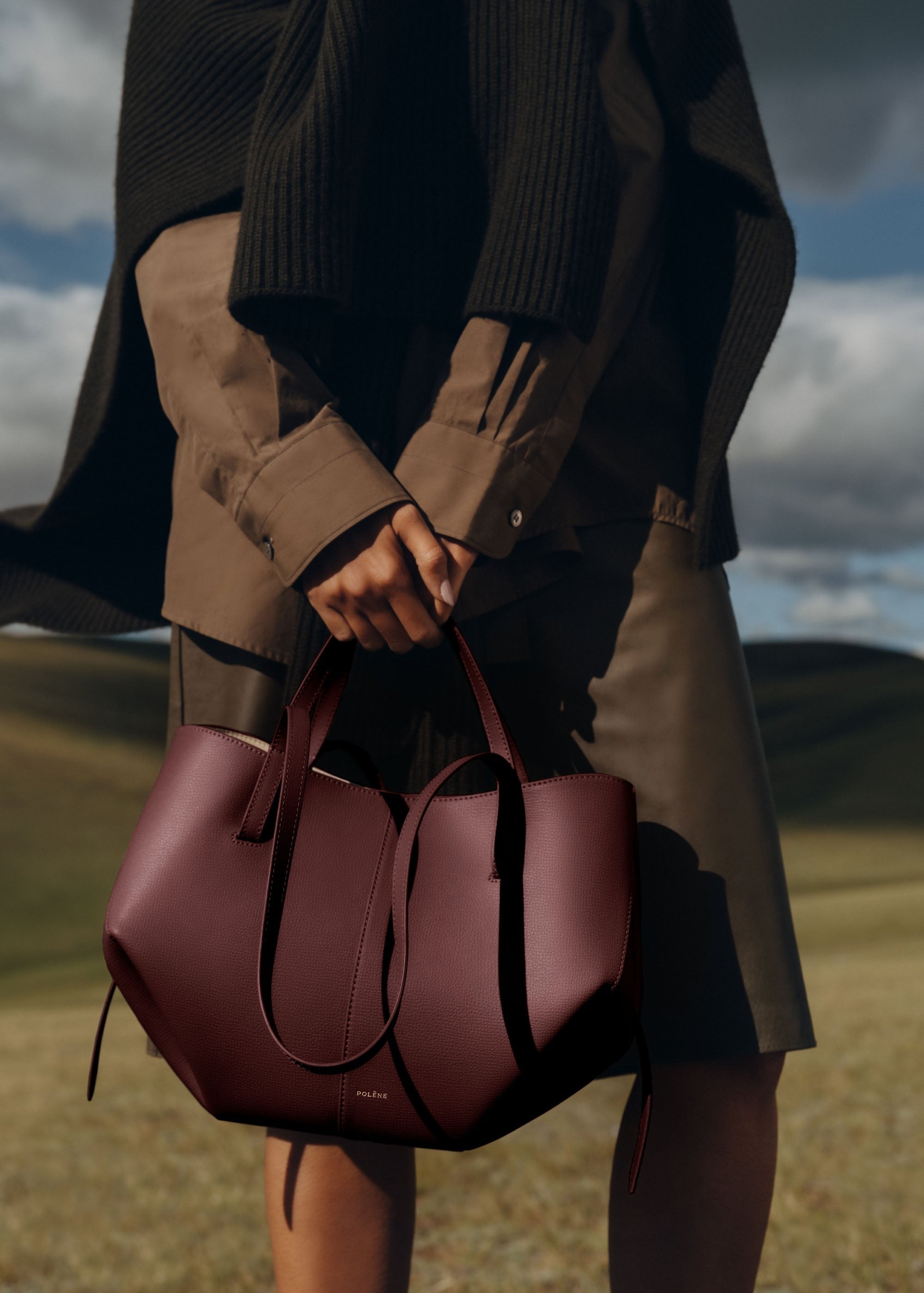 Mini Handbag - Textured Black Cherry