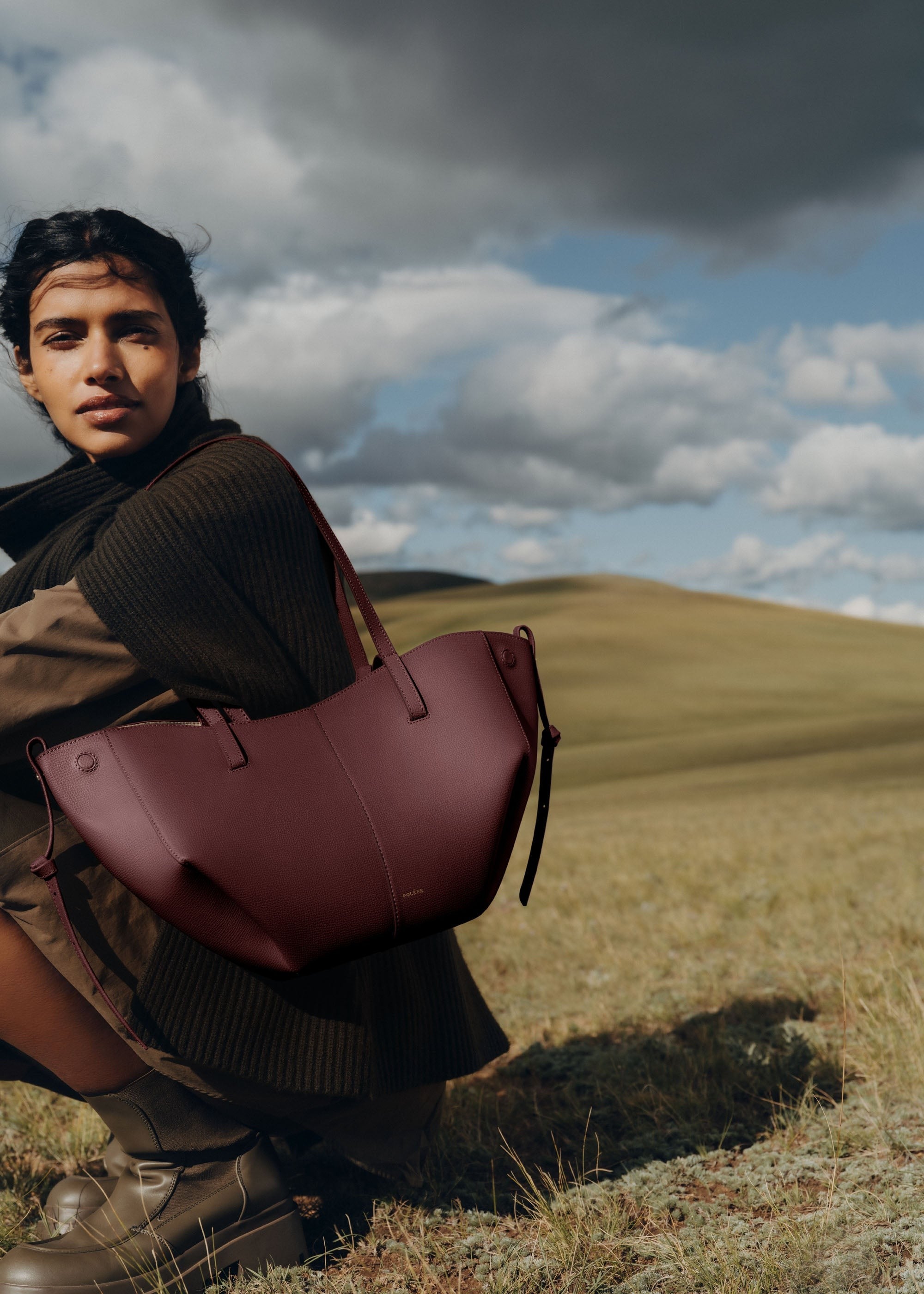 Mini Handbag - Textured Black Cherry