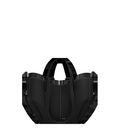 Mini Handbag - Textured Black with Ecru Stitching