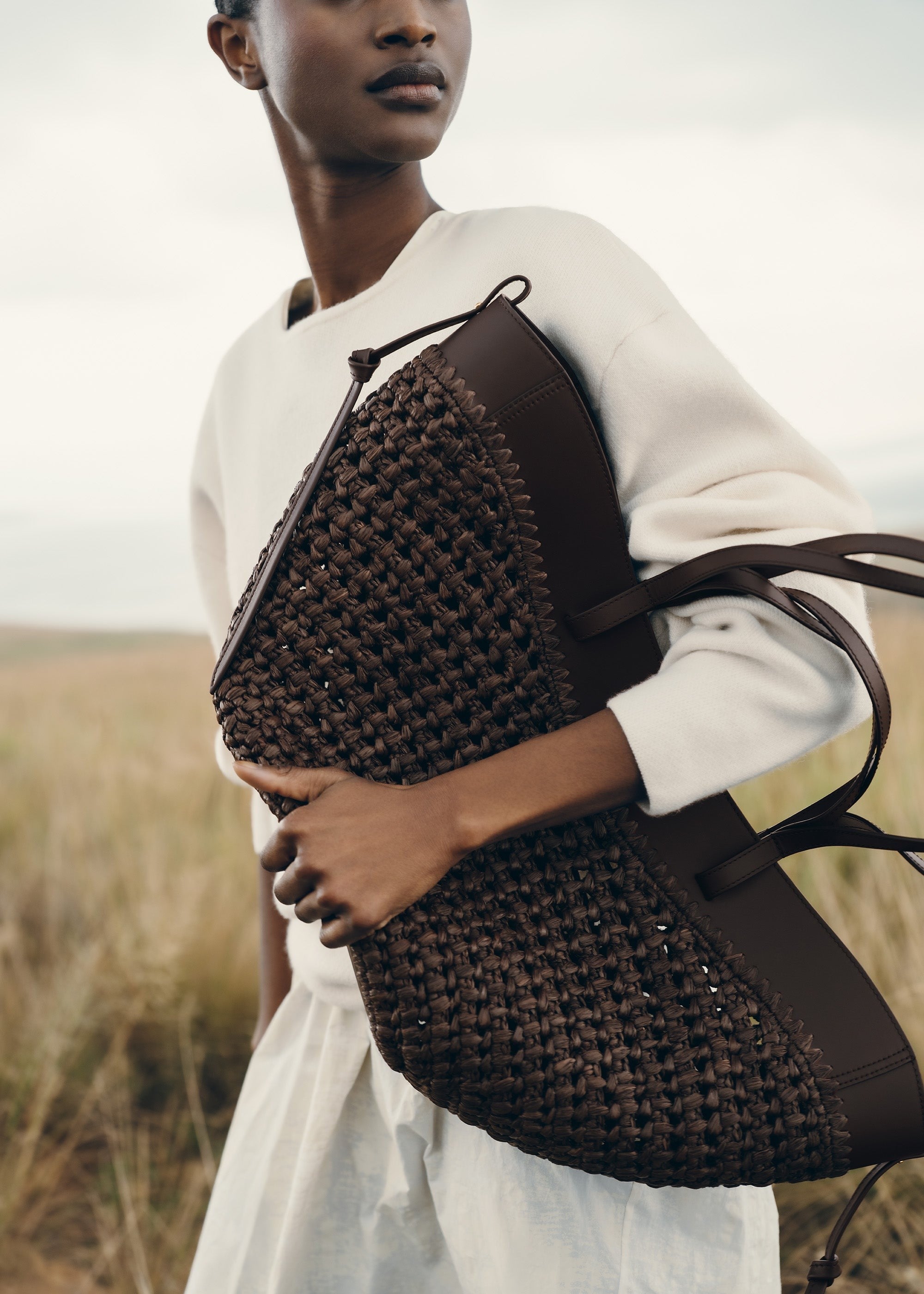 Handbag - Raffia Ebony