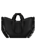 Handbag - Textured Black with Ecru Stitching