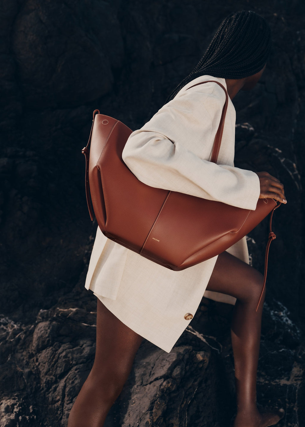Handbag - Textured Cognac