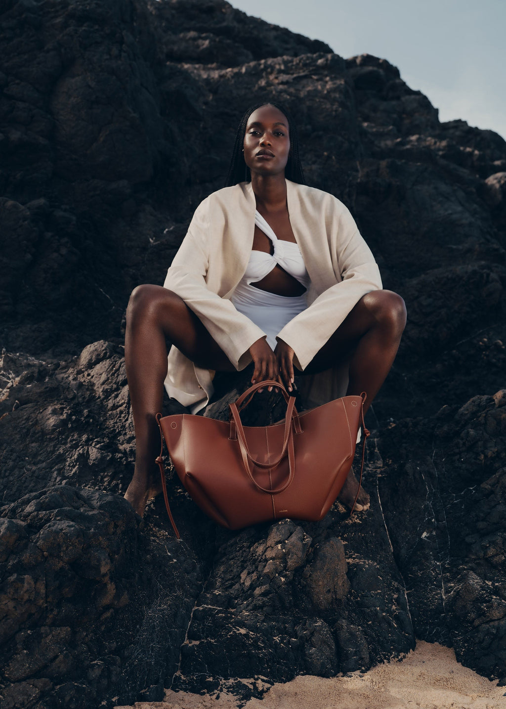 Handbag - Textured Cognac