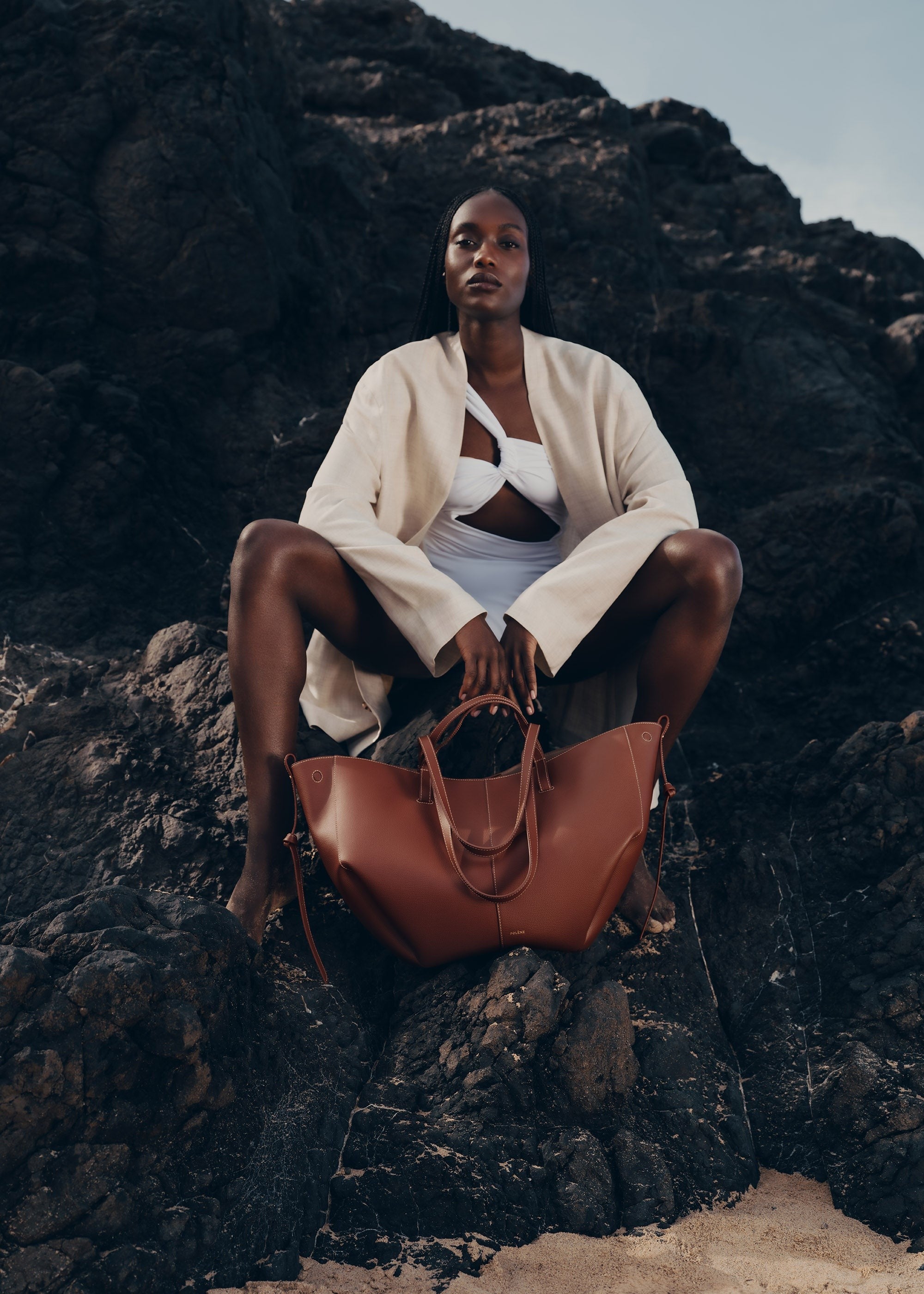 Handbag - Textured Cognac