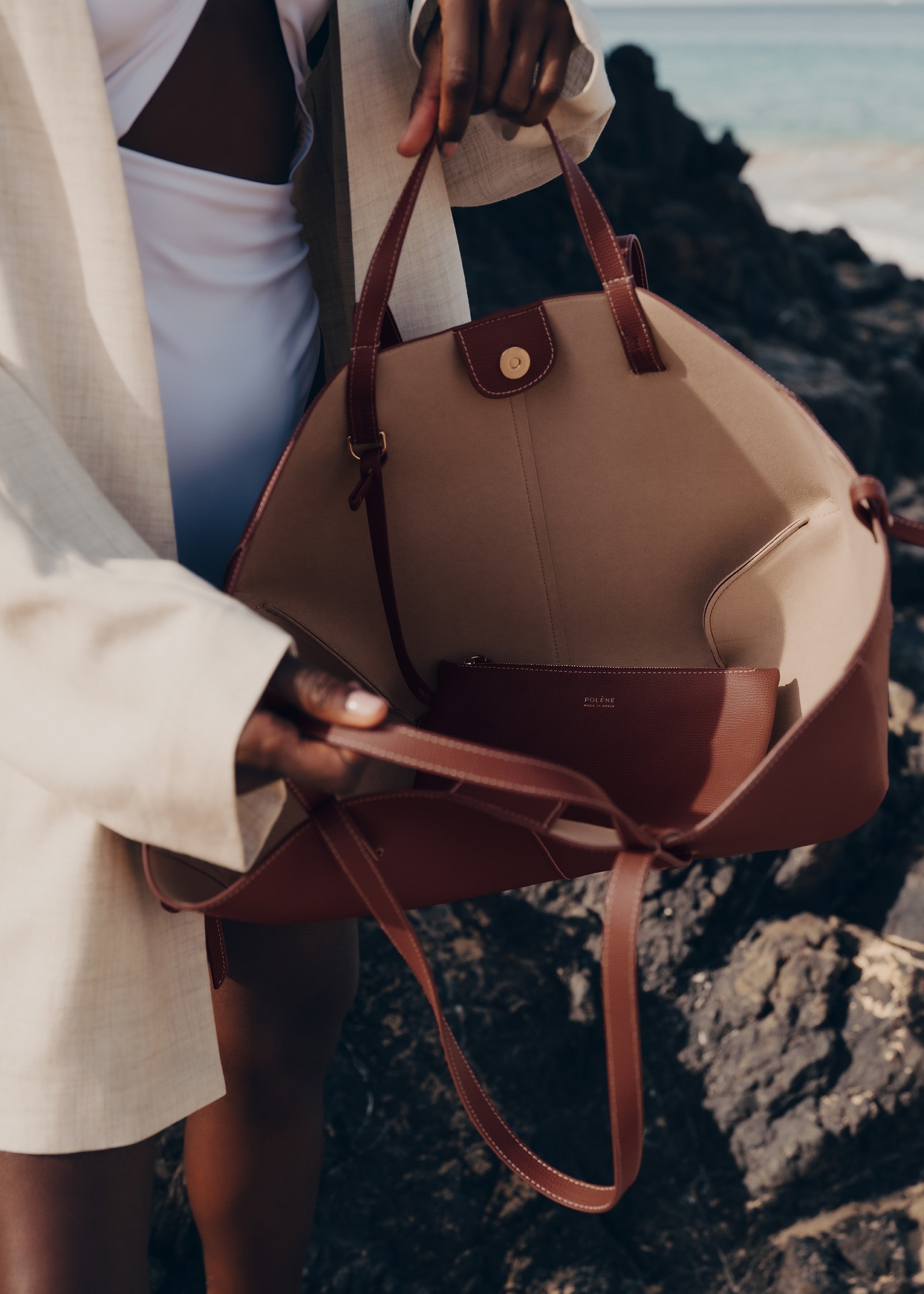 Handbag - Textured Cognac