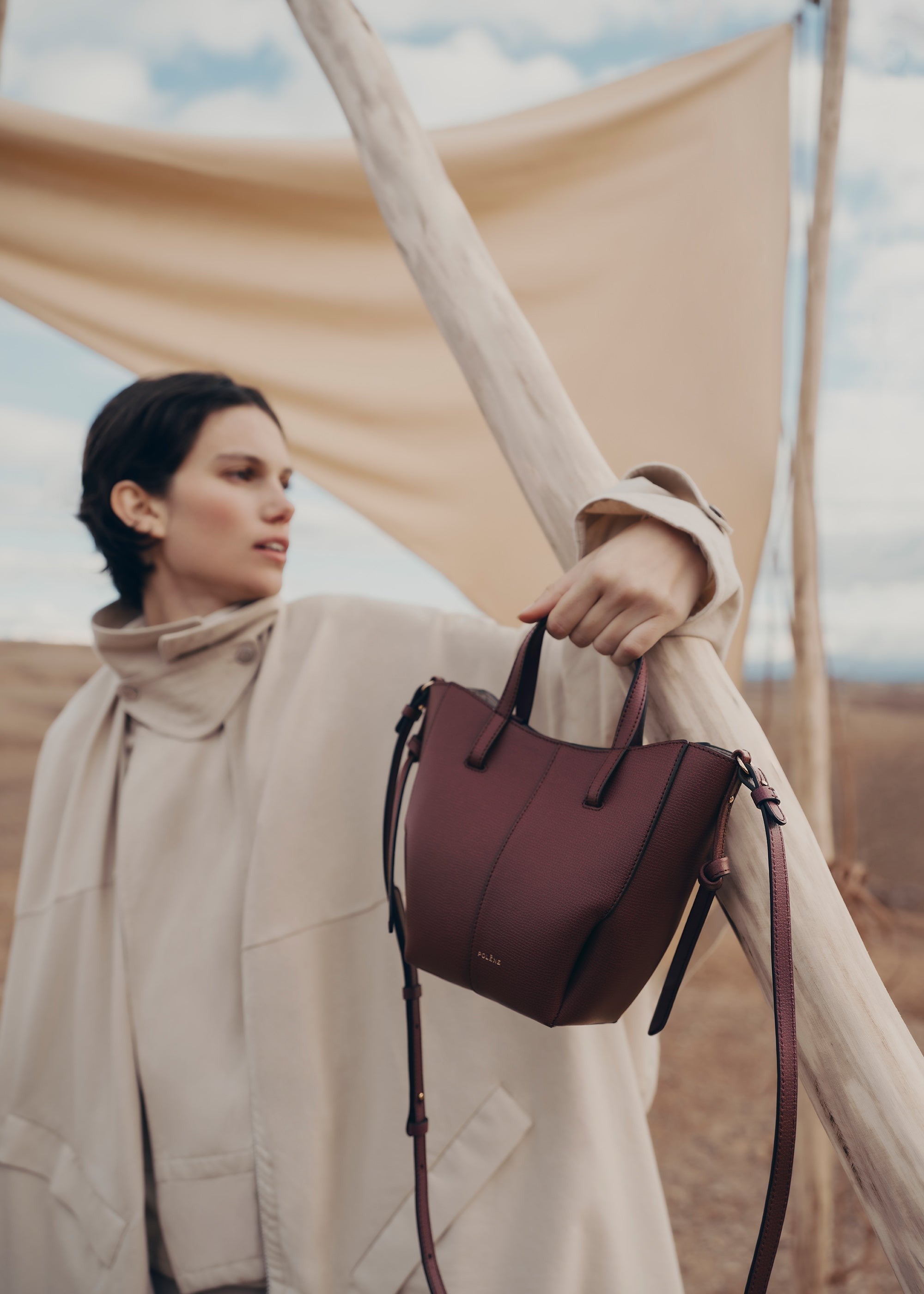 Nano Tote Bag - Textured Black Cherry