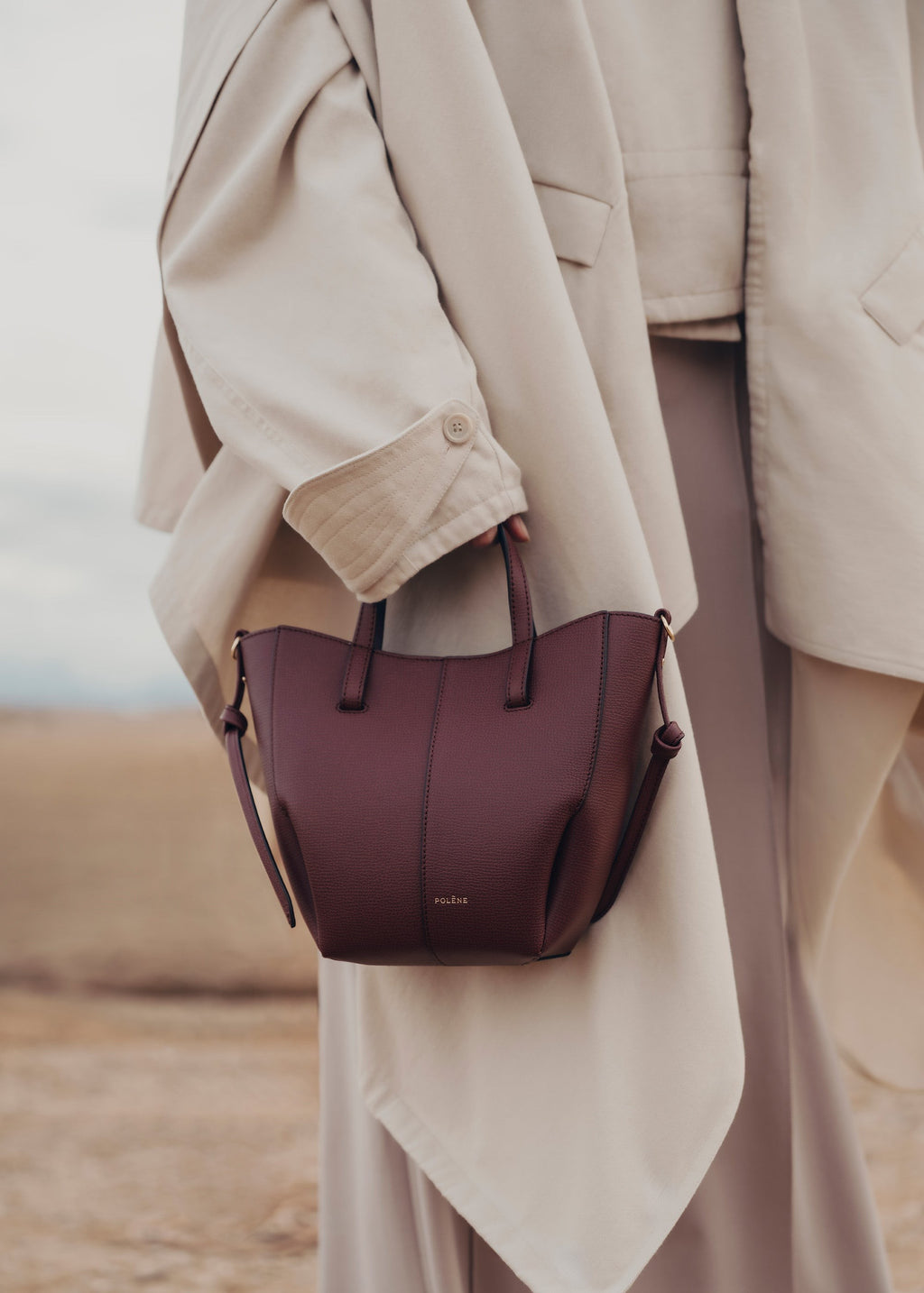 Nano Tote Bag - Textured Black Cherry