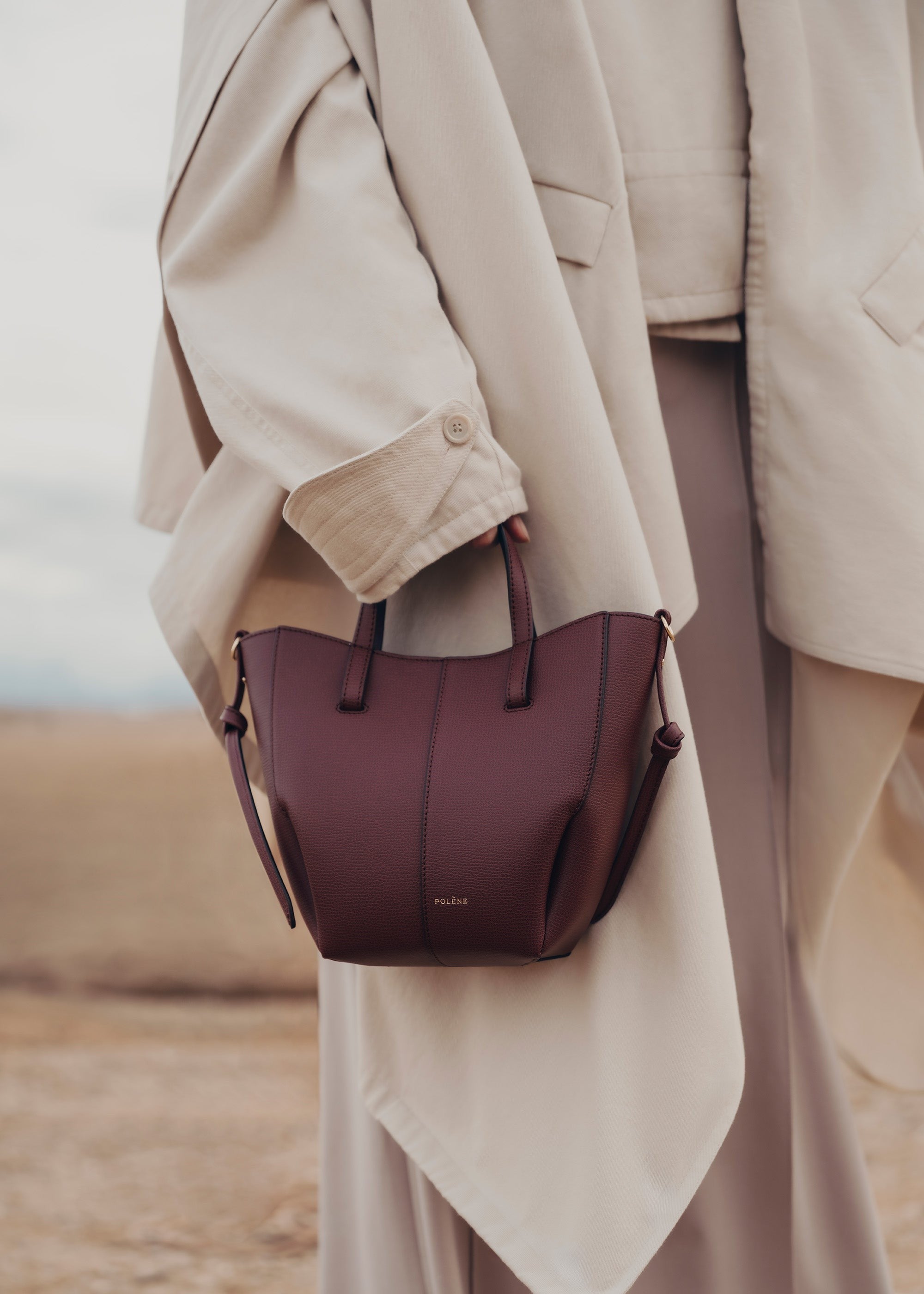 Nano Tote Bag - Textured Black Cherry