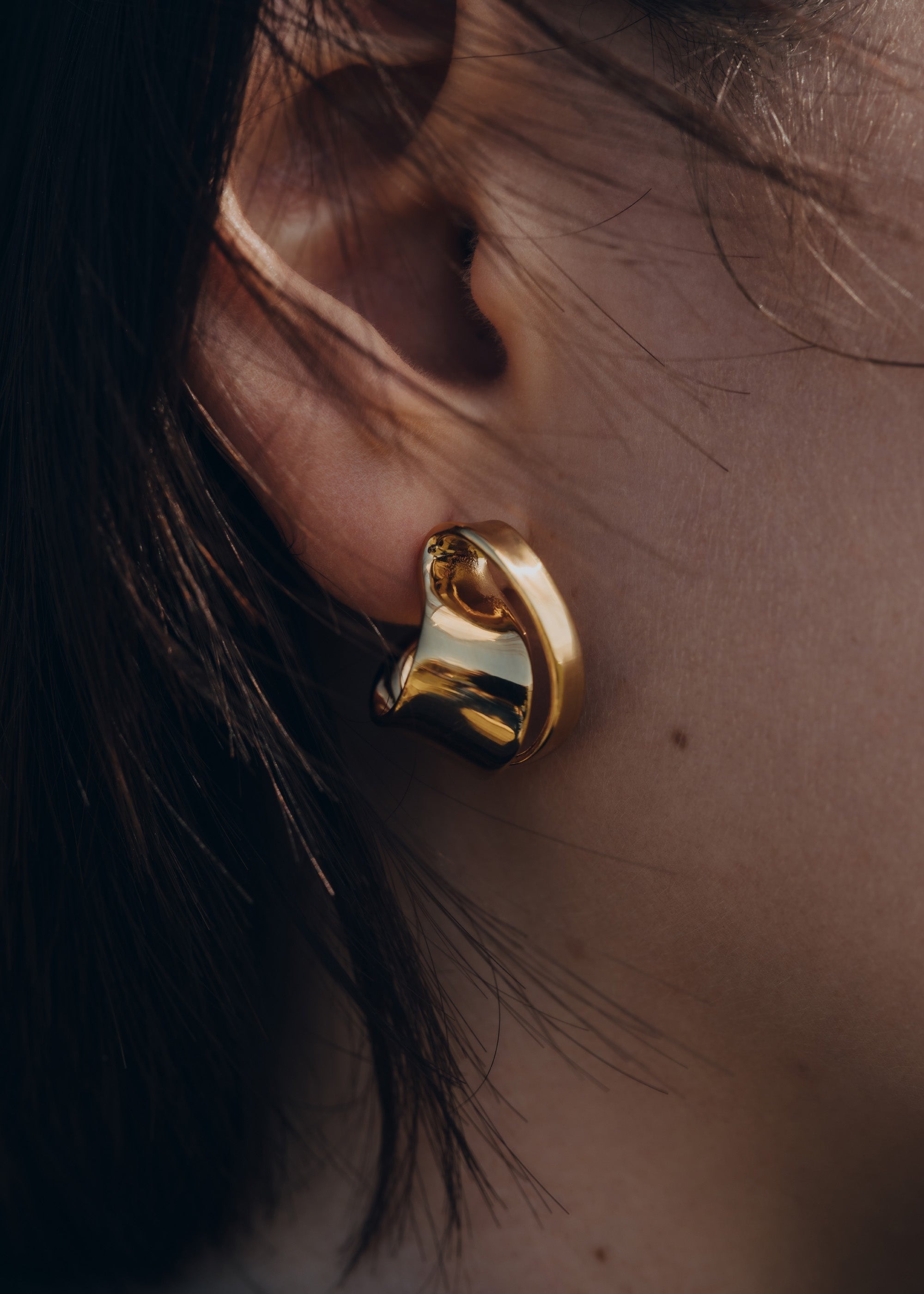 Earrings - 24 carat gold-gilded