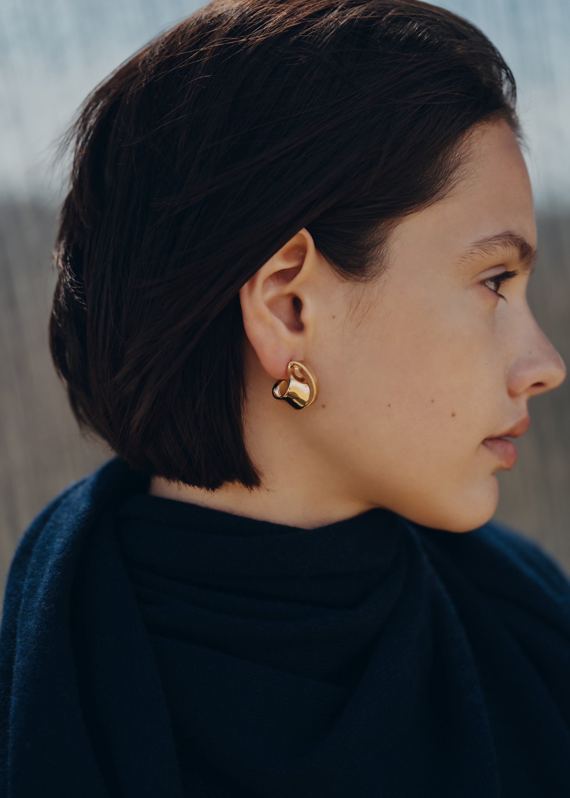 Earrings - 24 carat gold-gilded