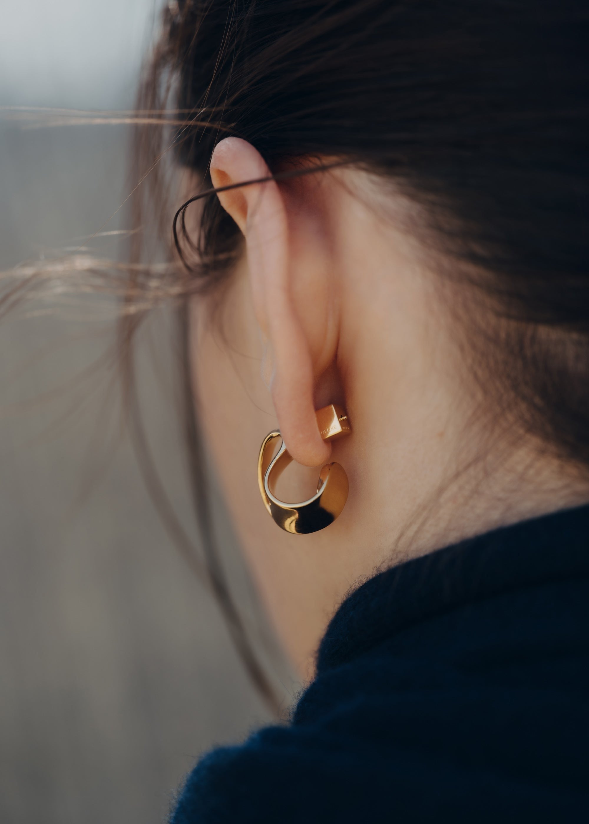 Earrings - 24 carat gold-gilded