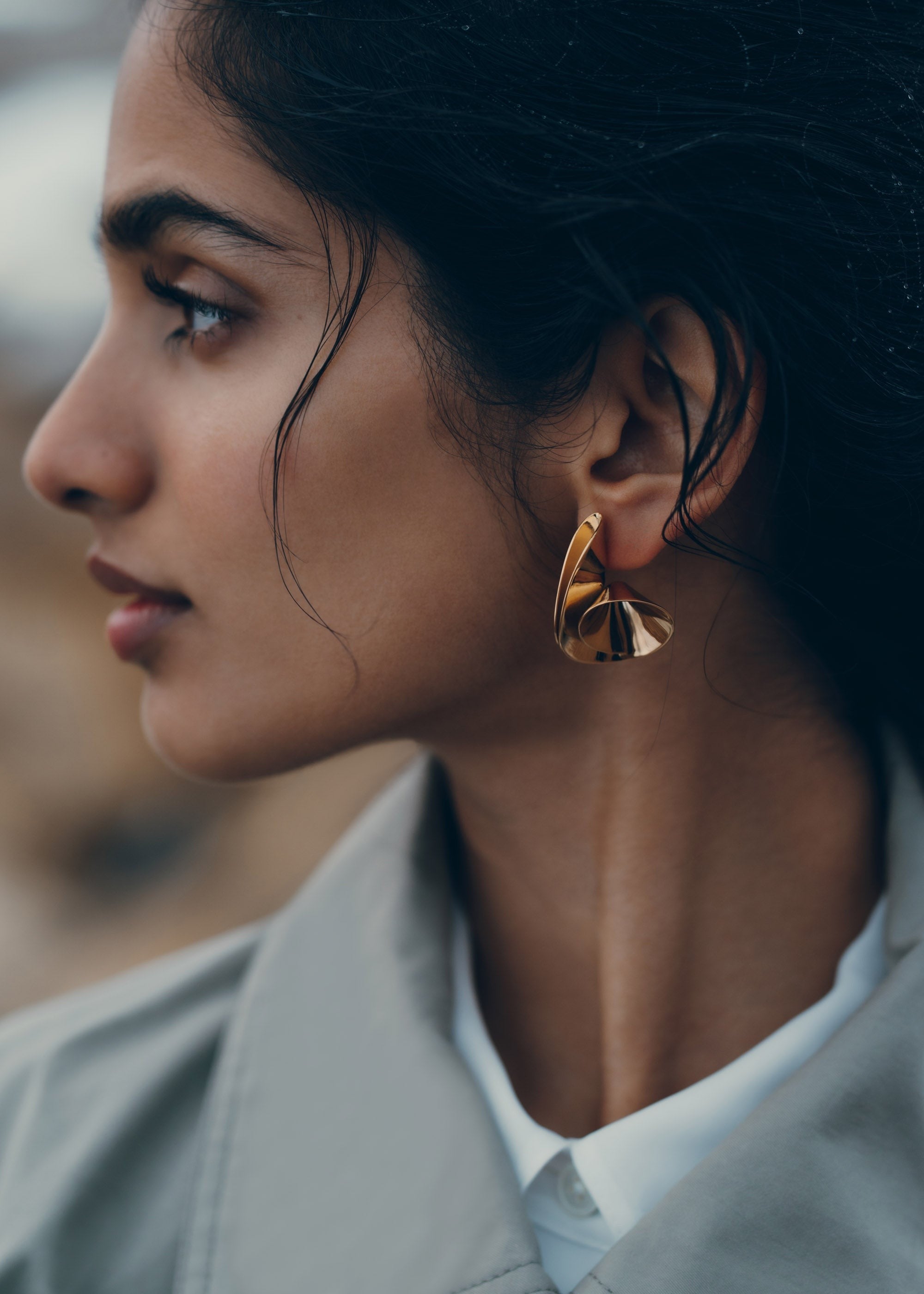 Earrings - 24 carat gold gilded