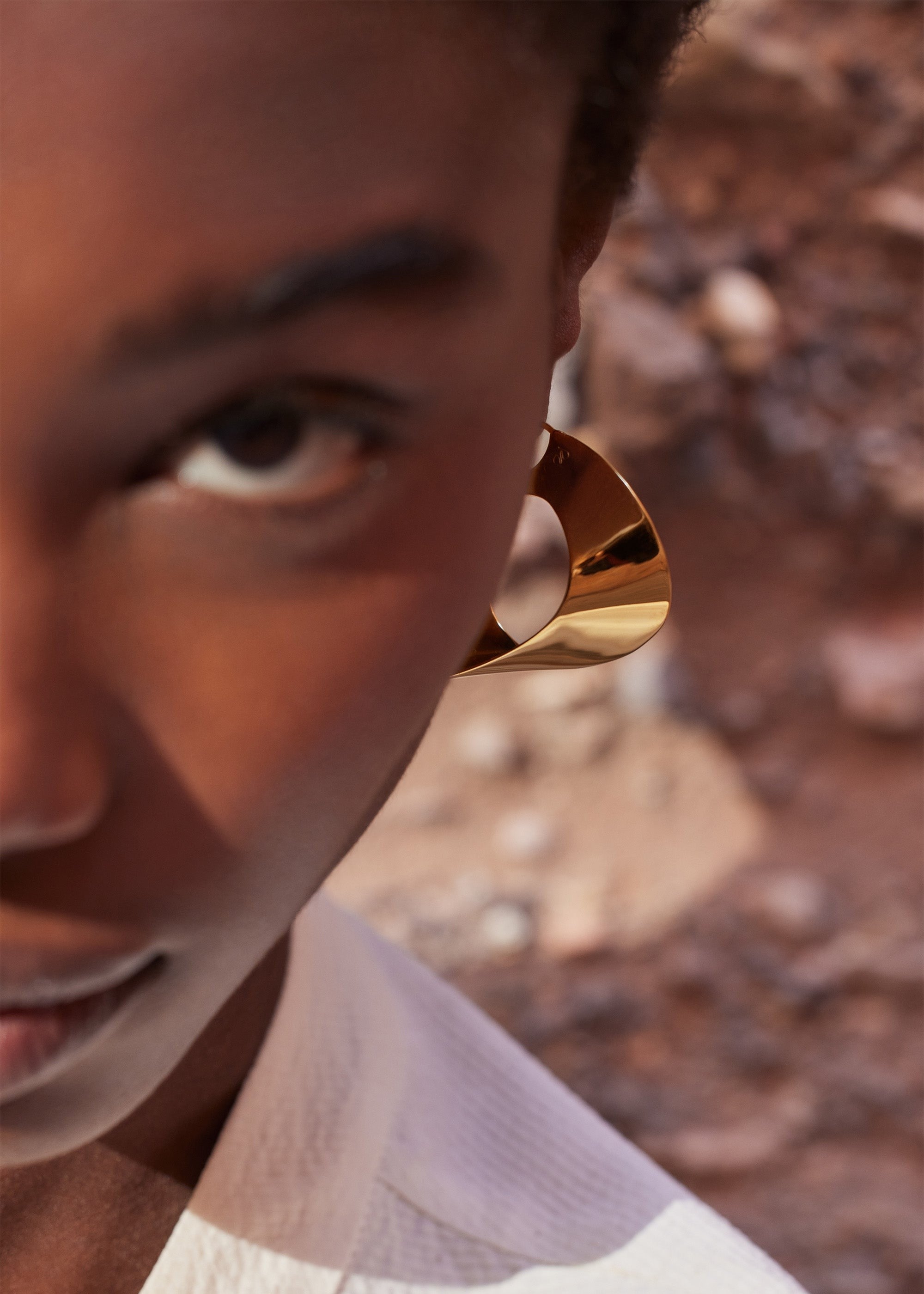 Hoop Earrings - 24 carat gold gilded