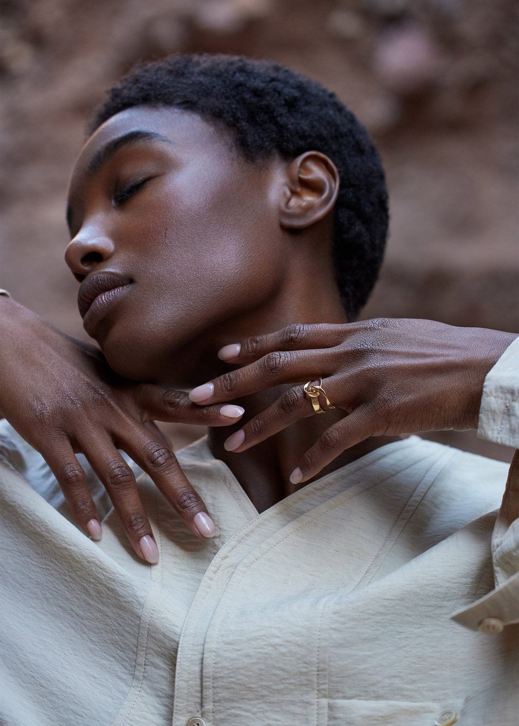 Ring - 24 carat gold-gilded