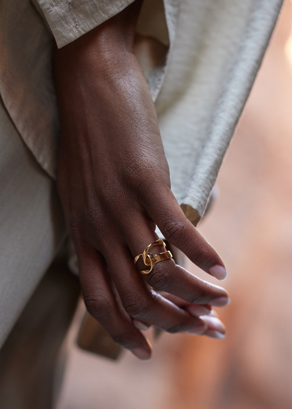 Ring - 24 carat gold-gilded
