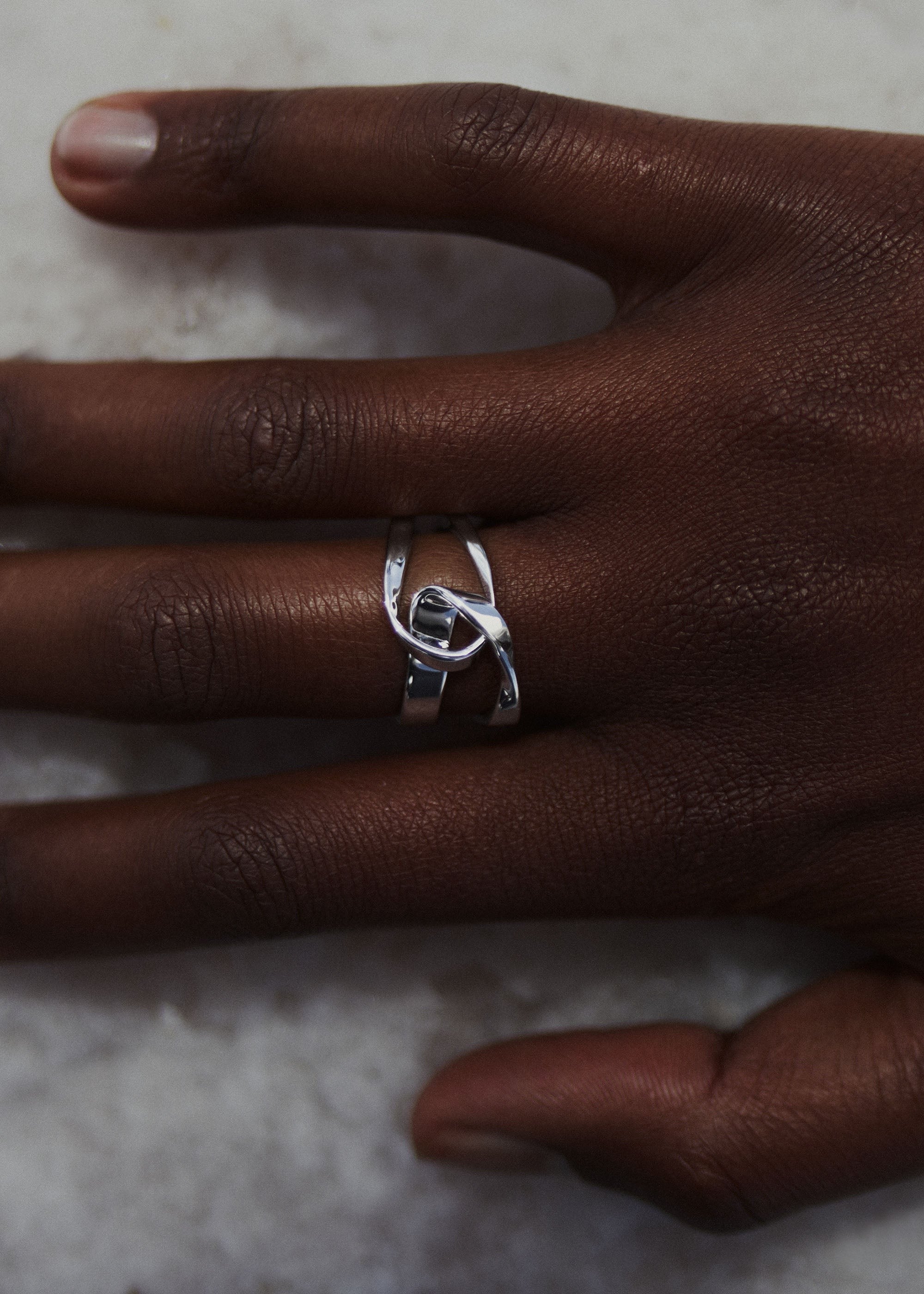 Ring - Silver in rhodium plated brass