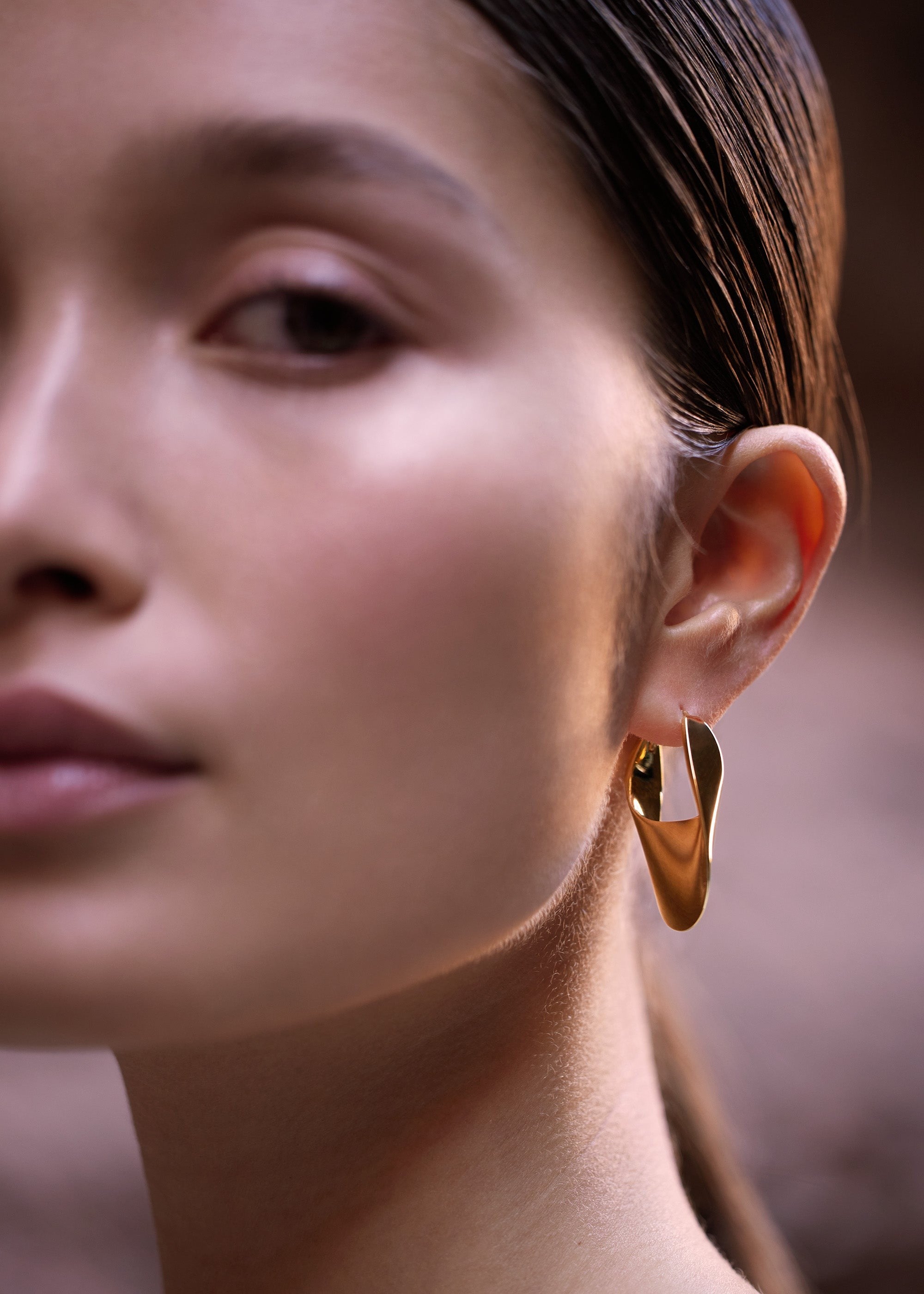 Slim Hoop Earrings - 24 carat gold gilded