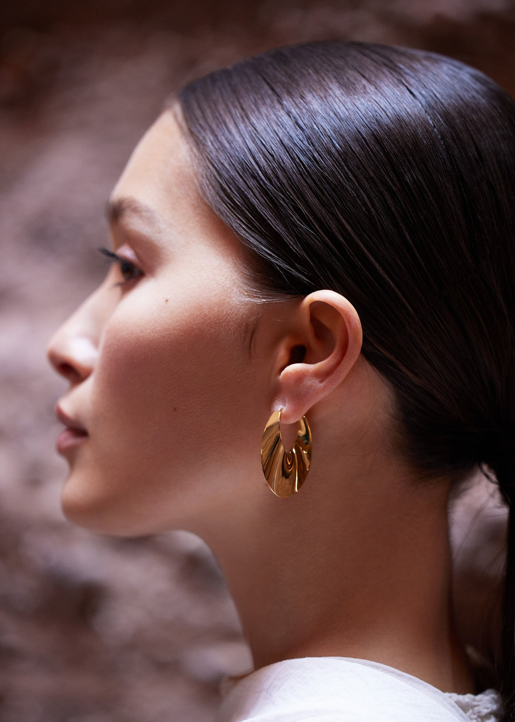 Slim Hoop Earrings - 24 carat gold gilded