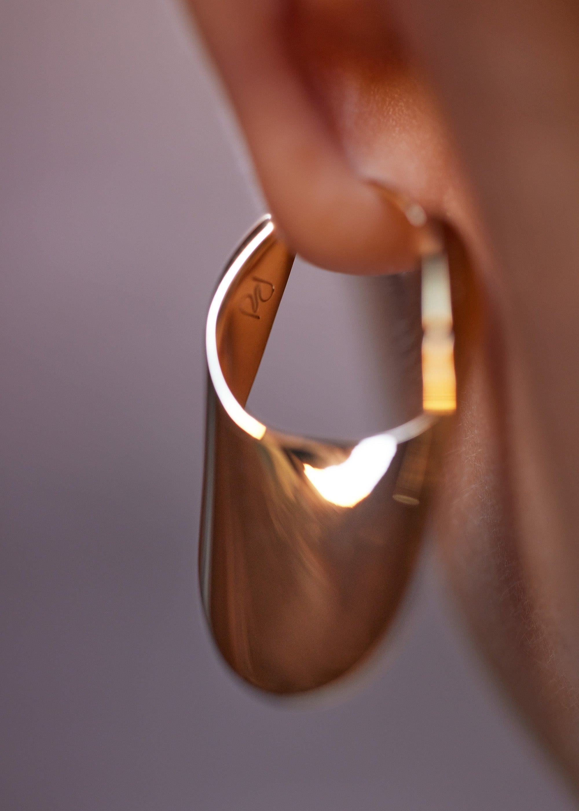 Slim Hoop Earrings - 24 carat gold gilded