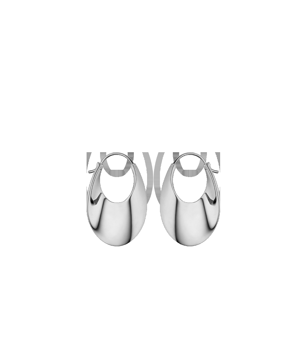 Slim Hoop Earrings - Silver in rhodium plated brass