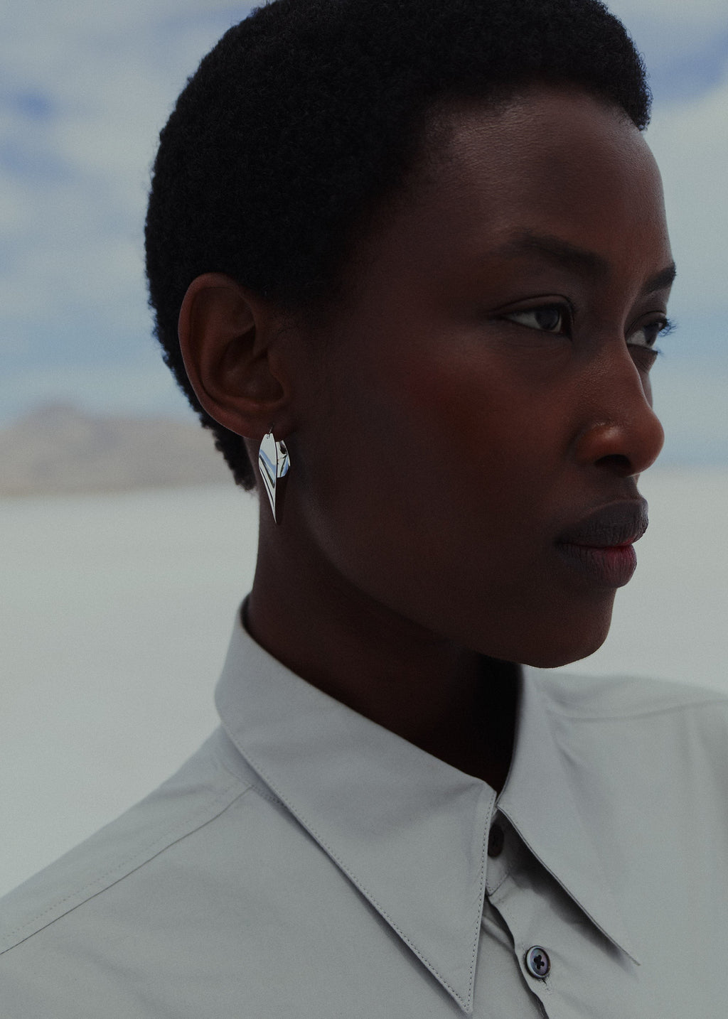 Slim Hoop Earrings - Silver in rhodium plated brass