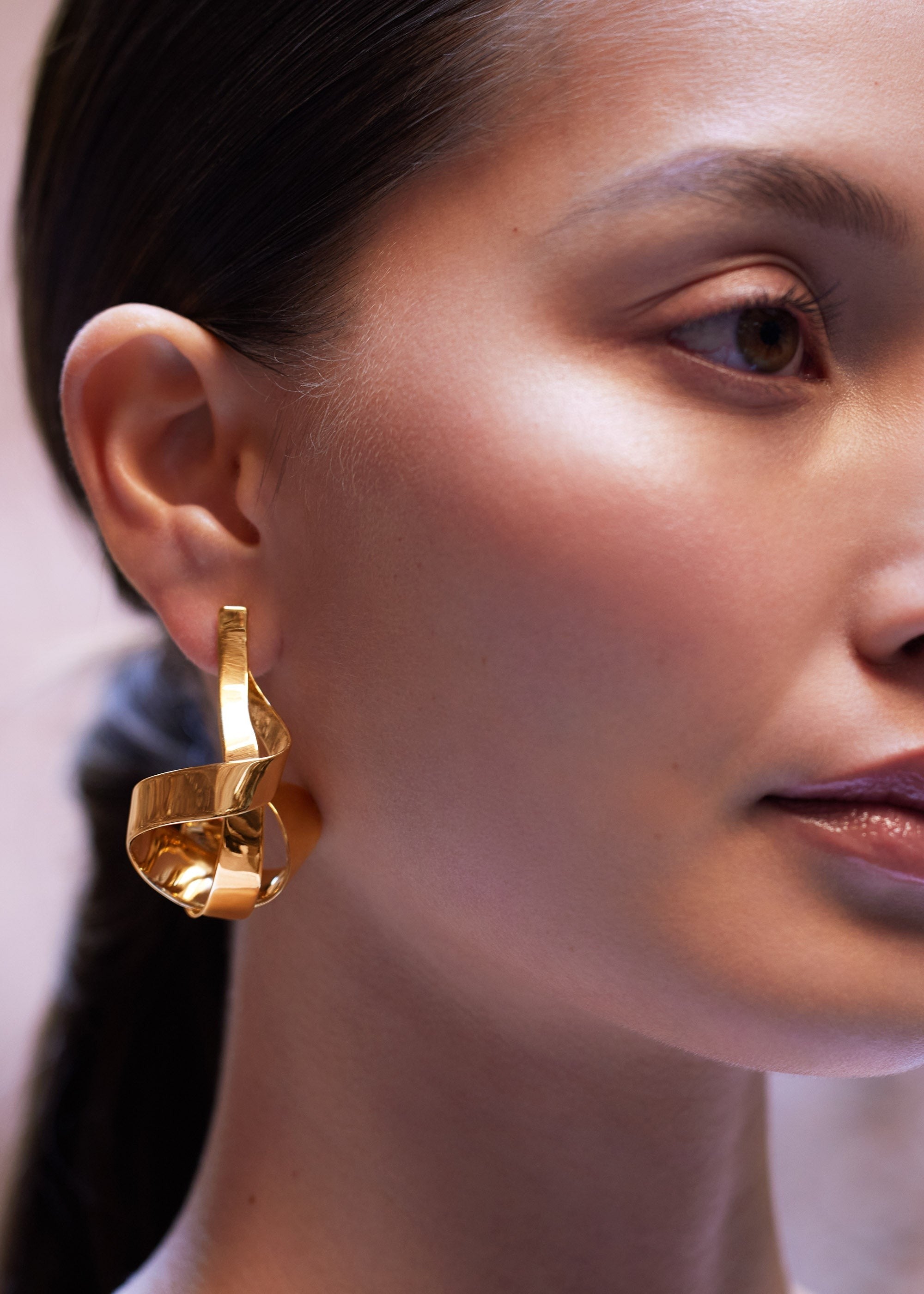 Earrings - 24 carat gold-gilded
