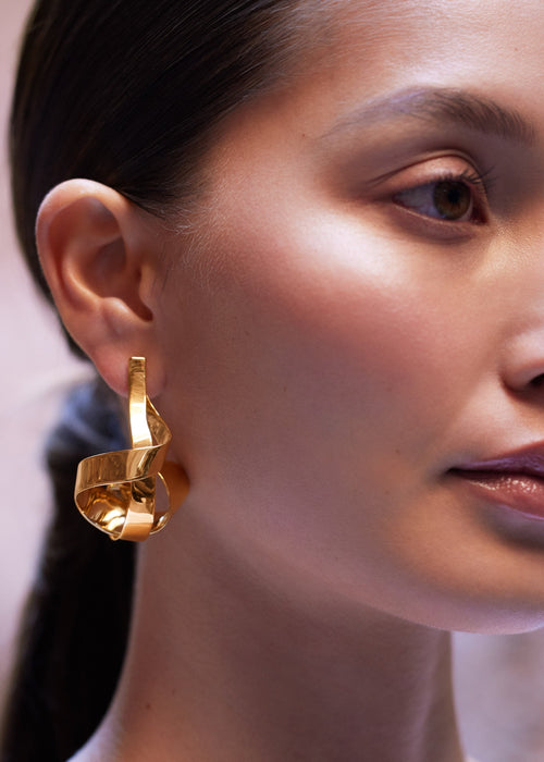 Earrings - 24 carat gold-gilded