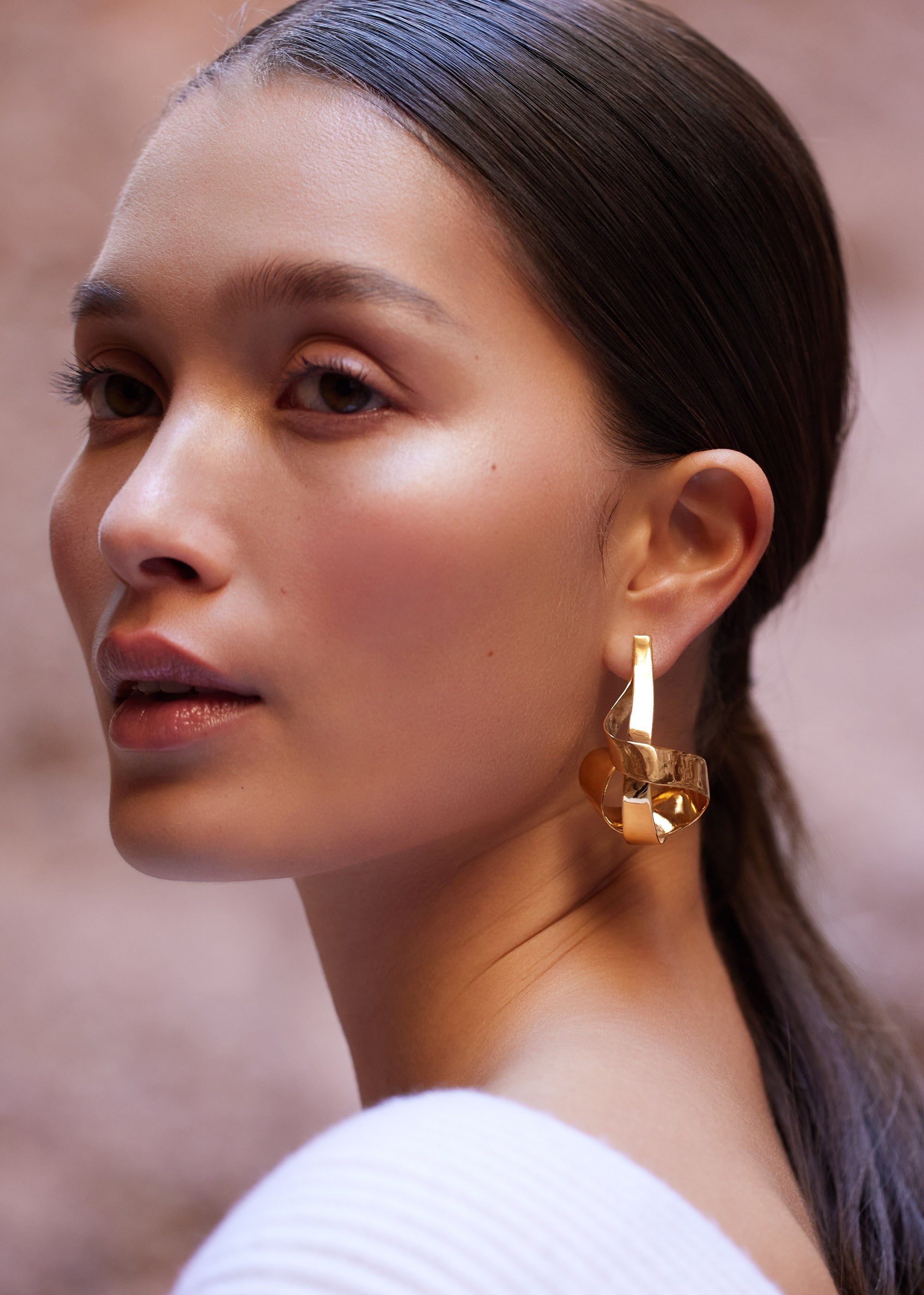 Earrings - 24 carat gold-gilded