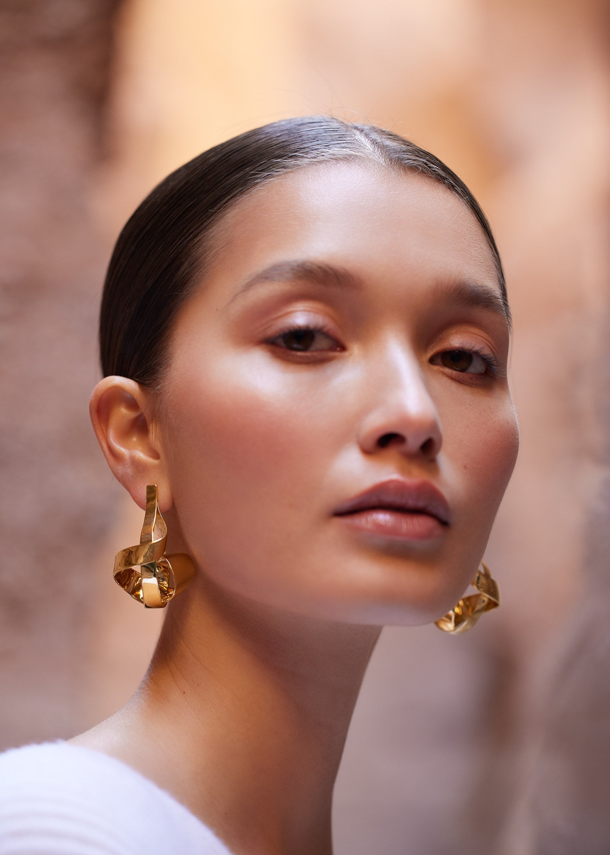Earrings - 24 carat gold-gilded