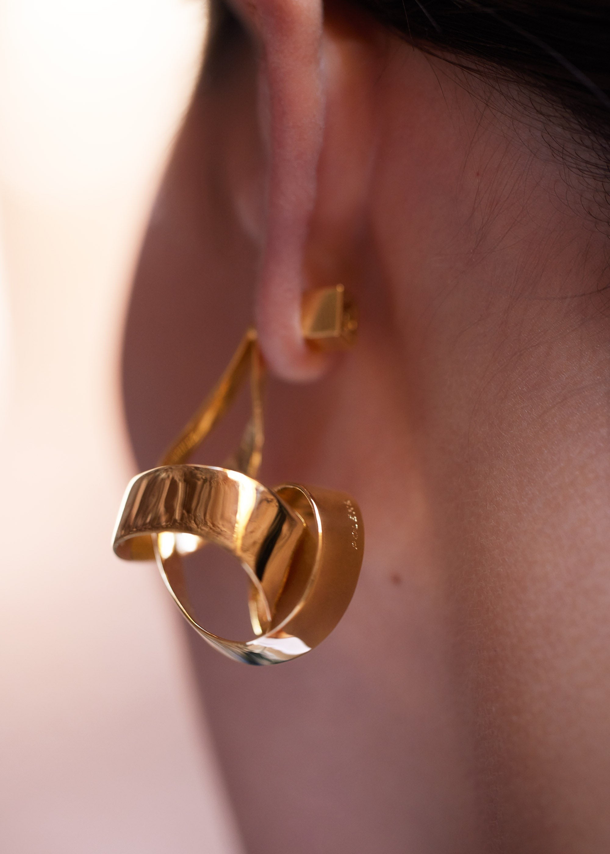 Earrings - 24 carat gold-gilded
