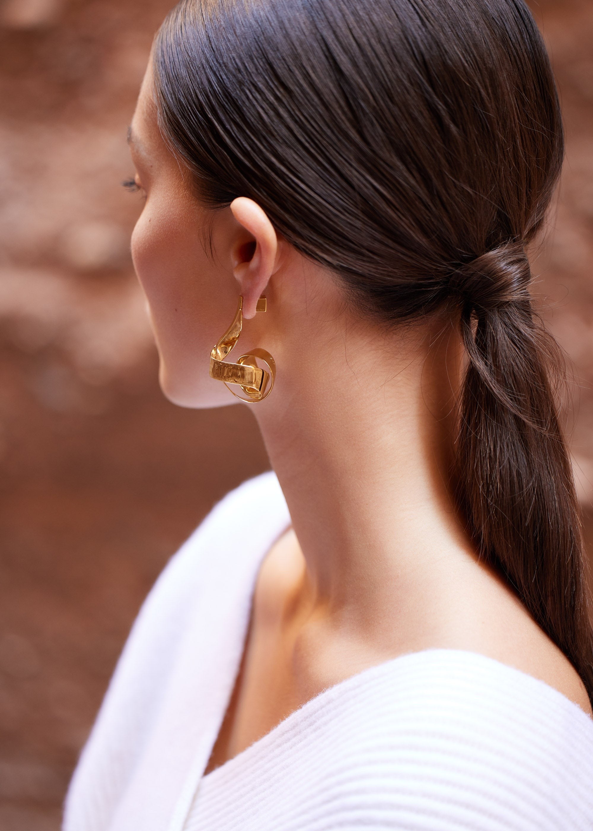 Earrings - 24 carat gold-gilded