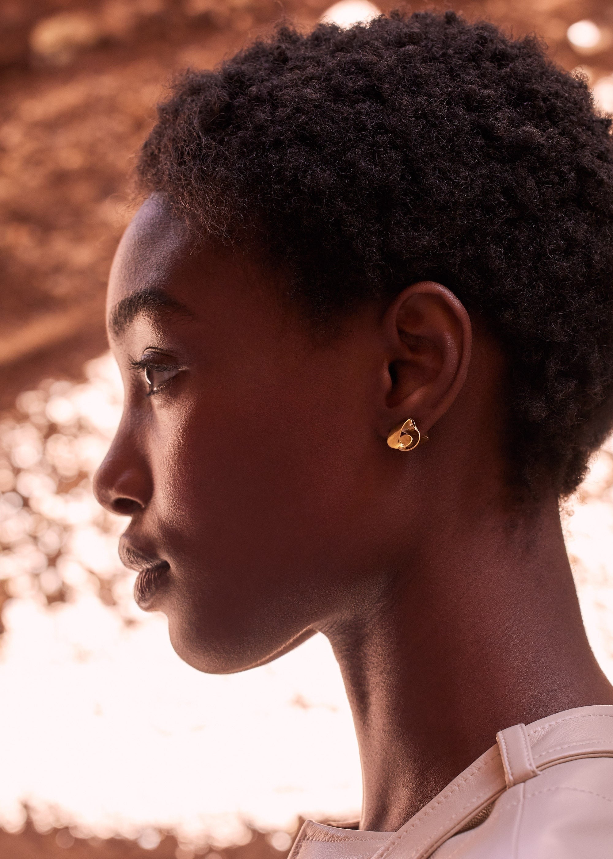 Stud Earrings - 24 carat gold gilded