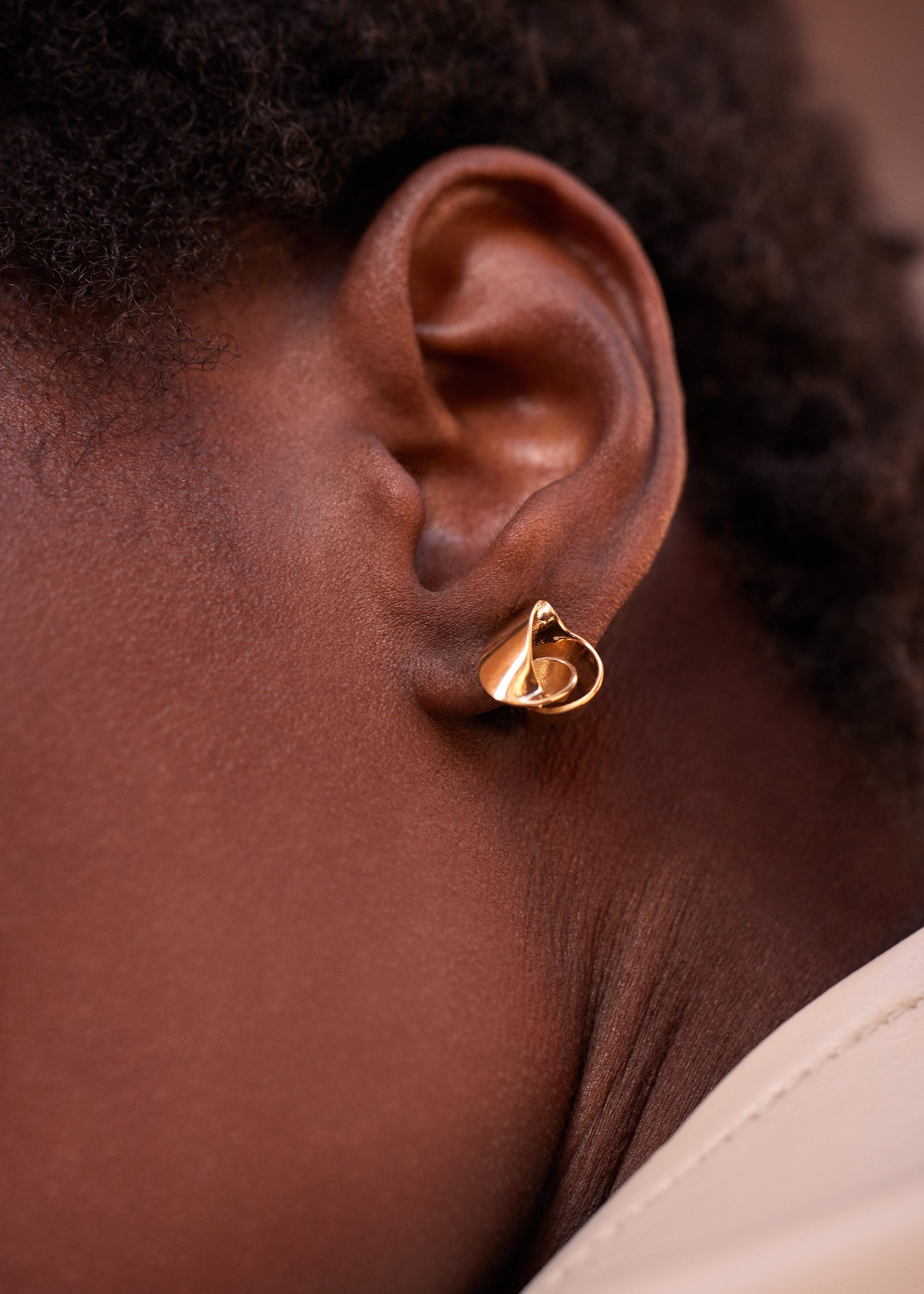 Stud Earrings - 24 carat gold gilded