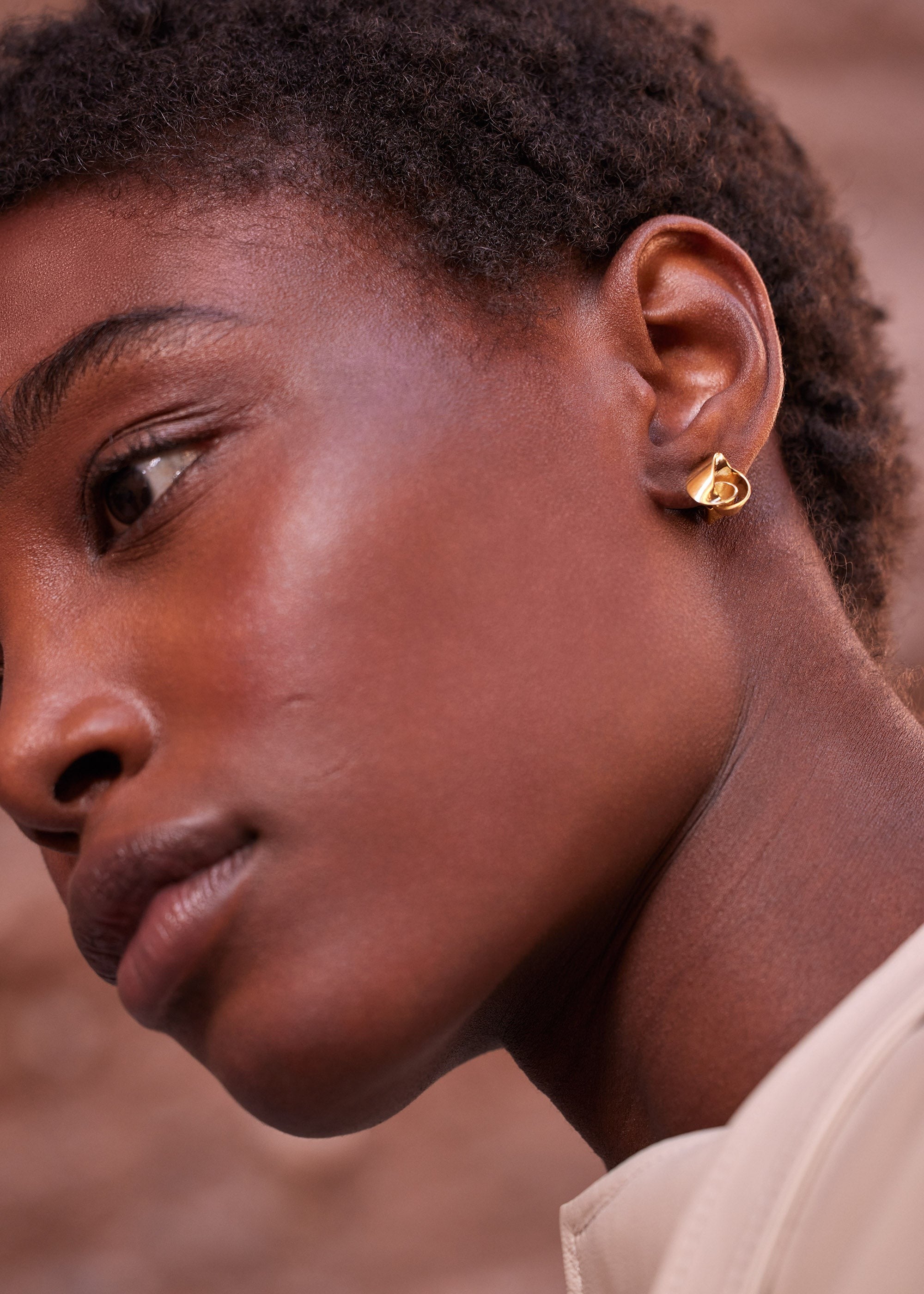 Stud Earrings - 24 carat gold gilded