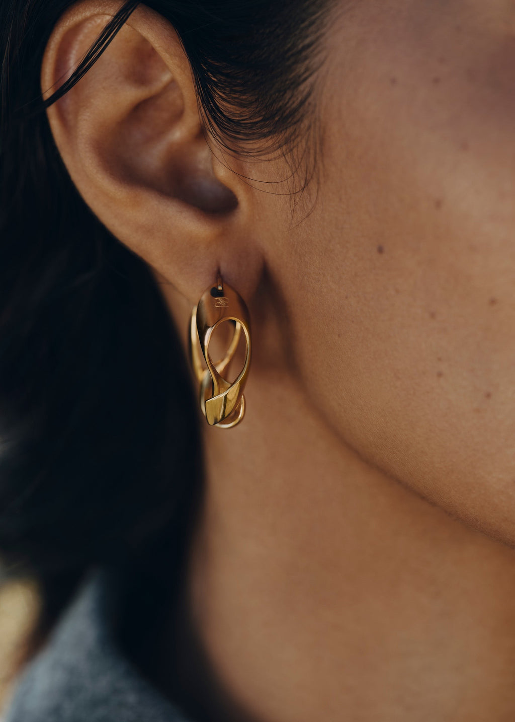 Hoop Earrings - 24 carat gold-gilded