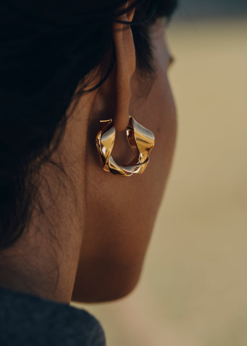 Hoop Earrings - 24 carat gold-gilded