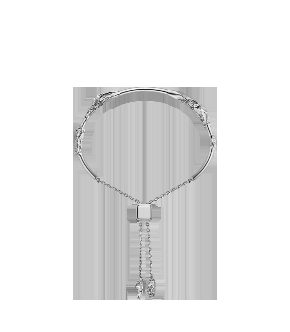 Bangle - Silver in rhodium plated brass