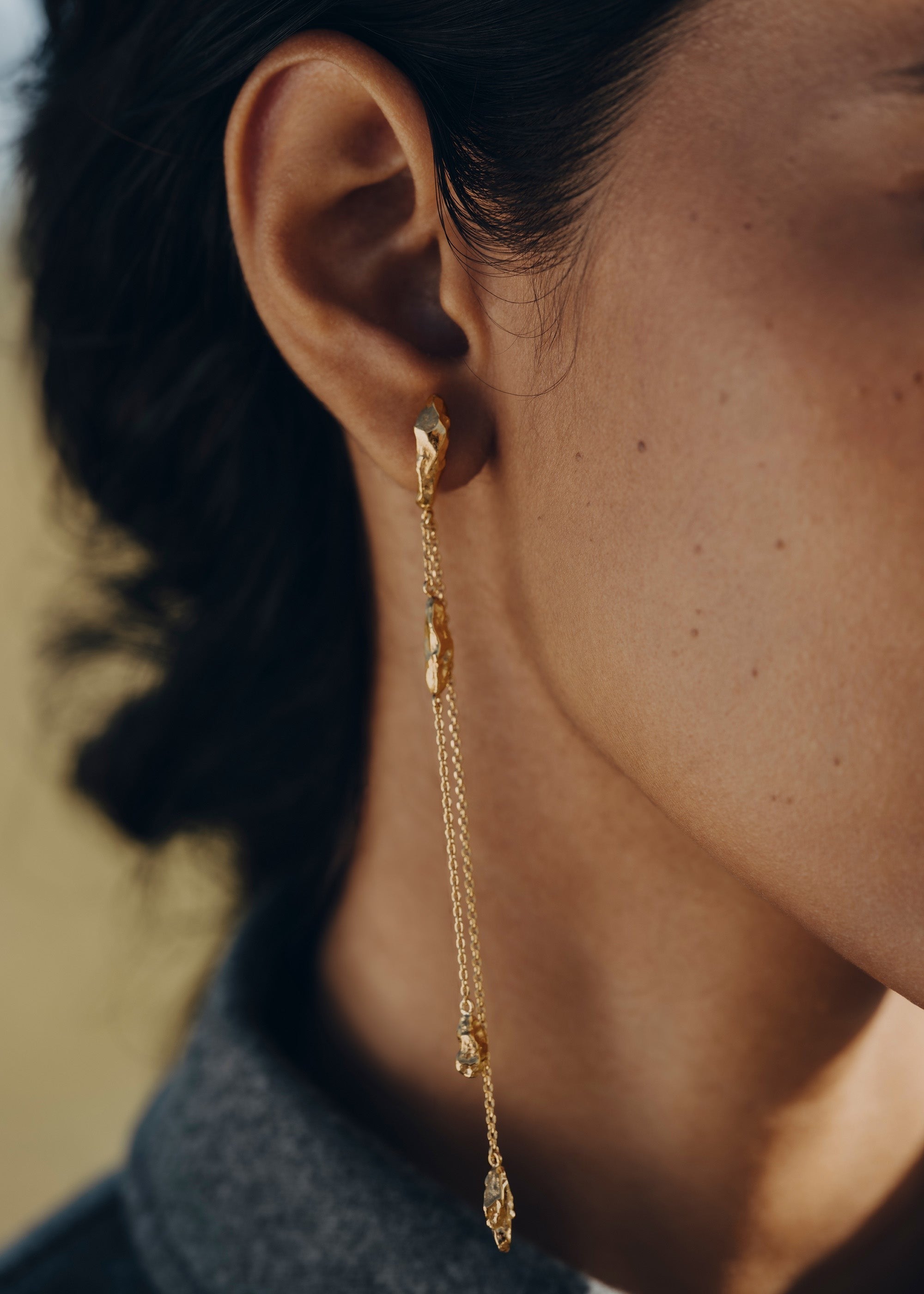 Earrings - 24 carat gold-gilded edition