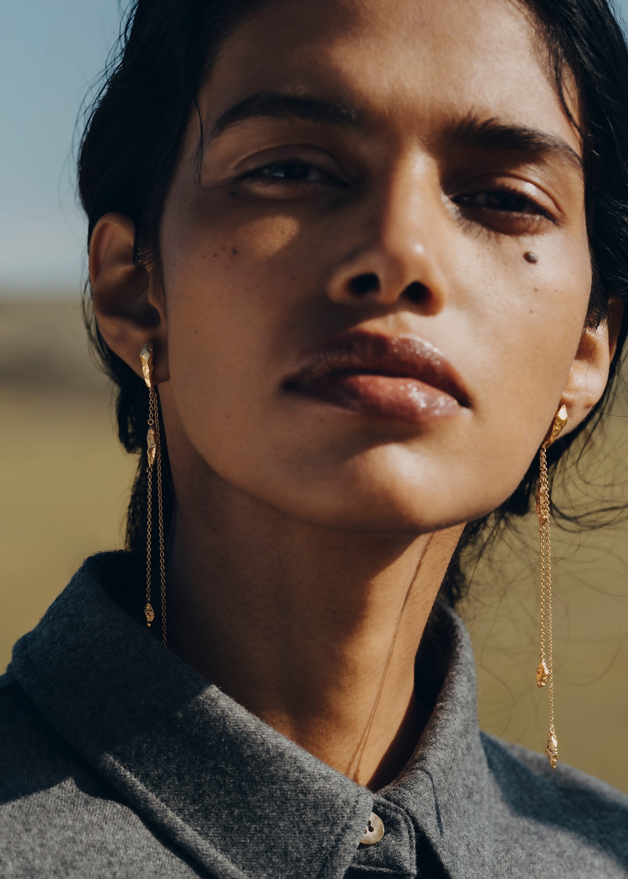 Earrings - 24 carat gold-gilded edition