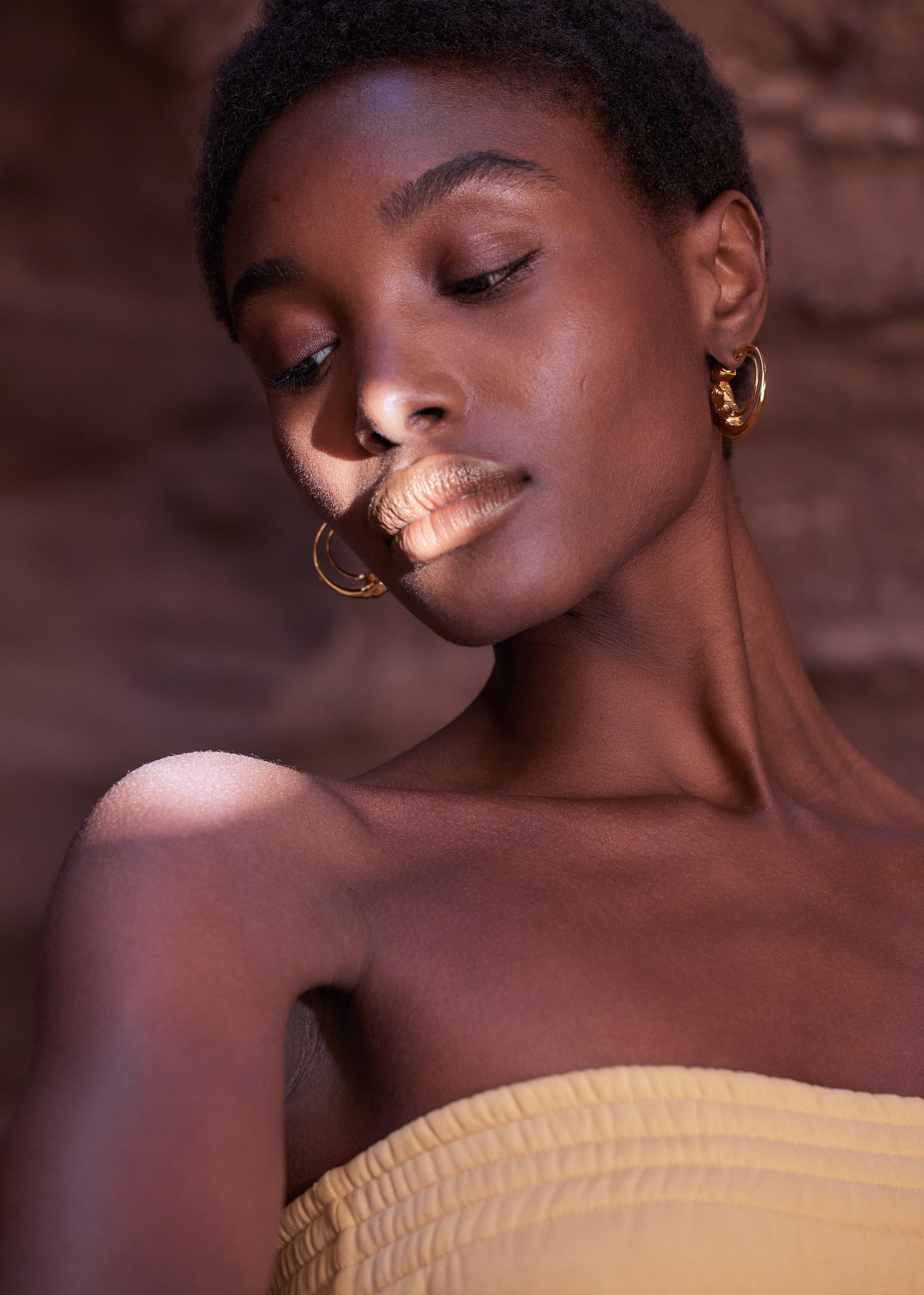 Hoop Earrings - 24 carat gold gilded