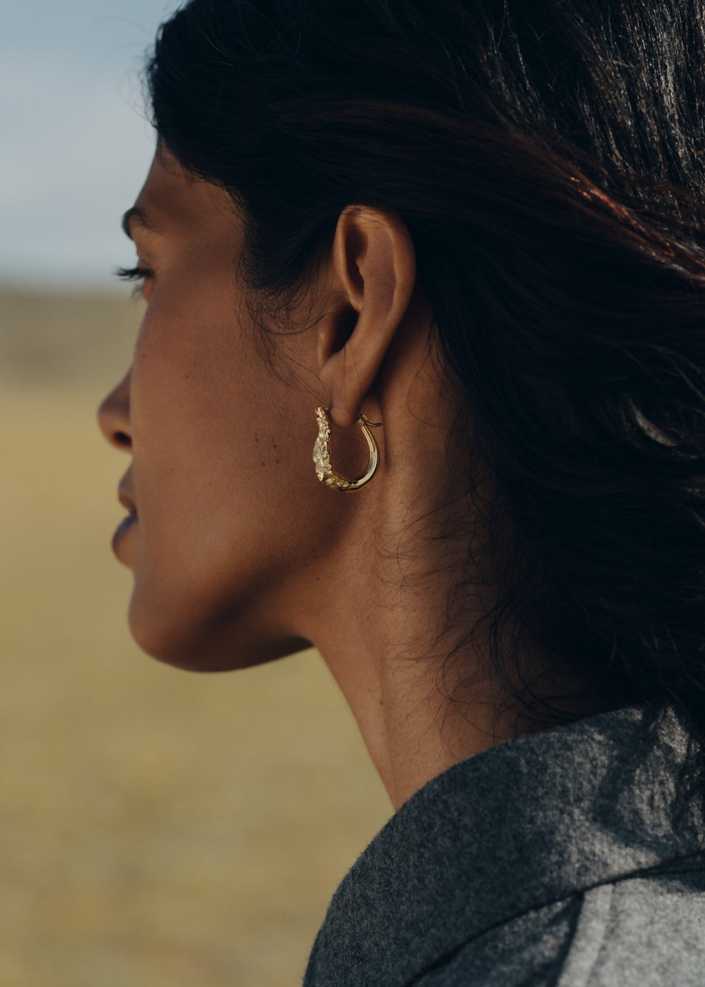 Slim Hoop Earrings - 24 carat gold-gilded edition