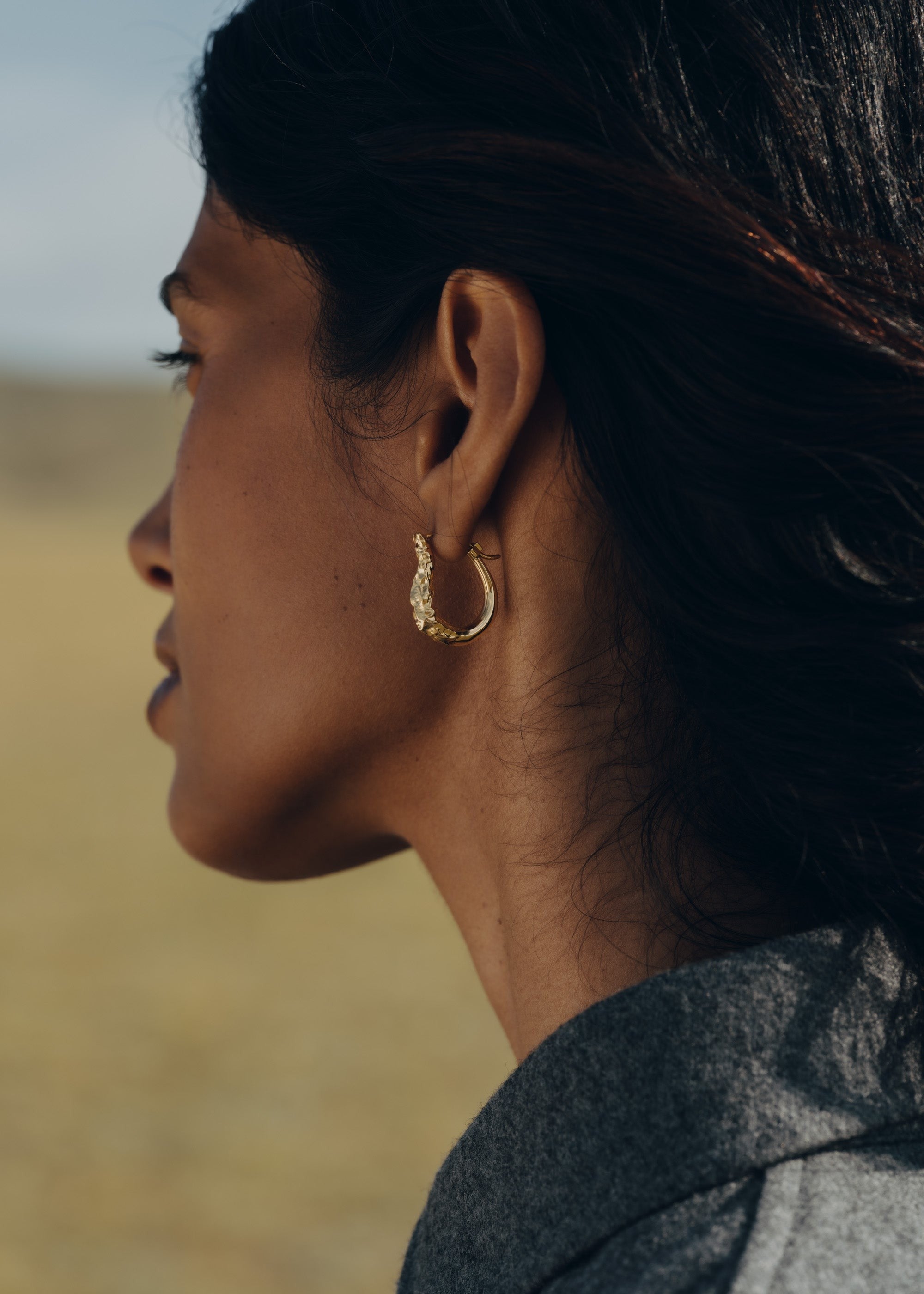 Slim Hoop Earrings - 24 carat gold-gilded edition