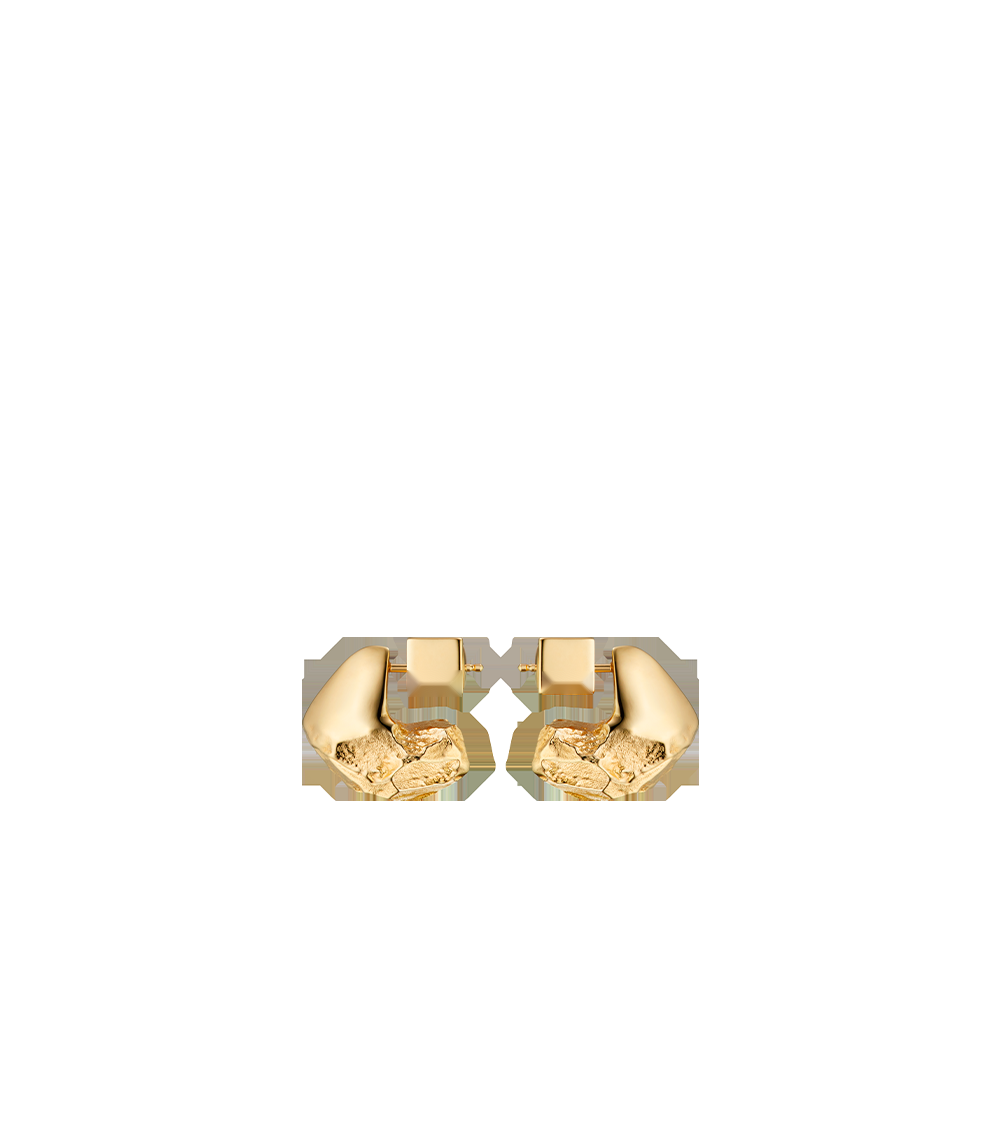 Stud Earrings - 24 carat gold gilded