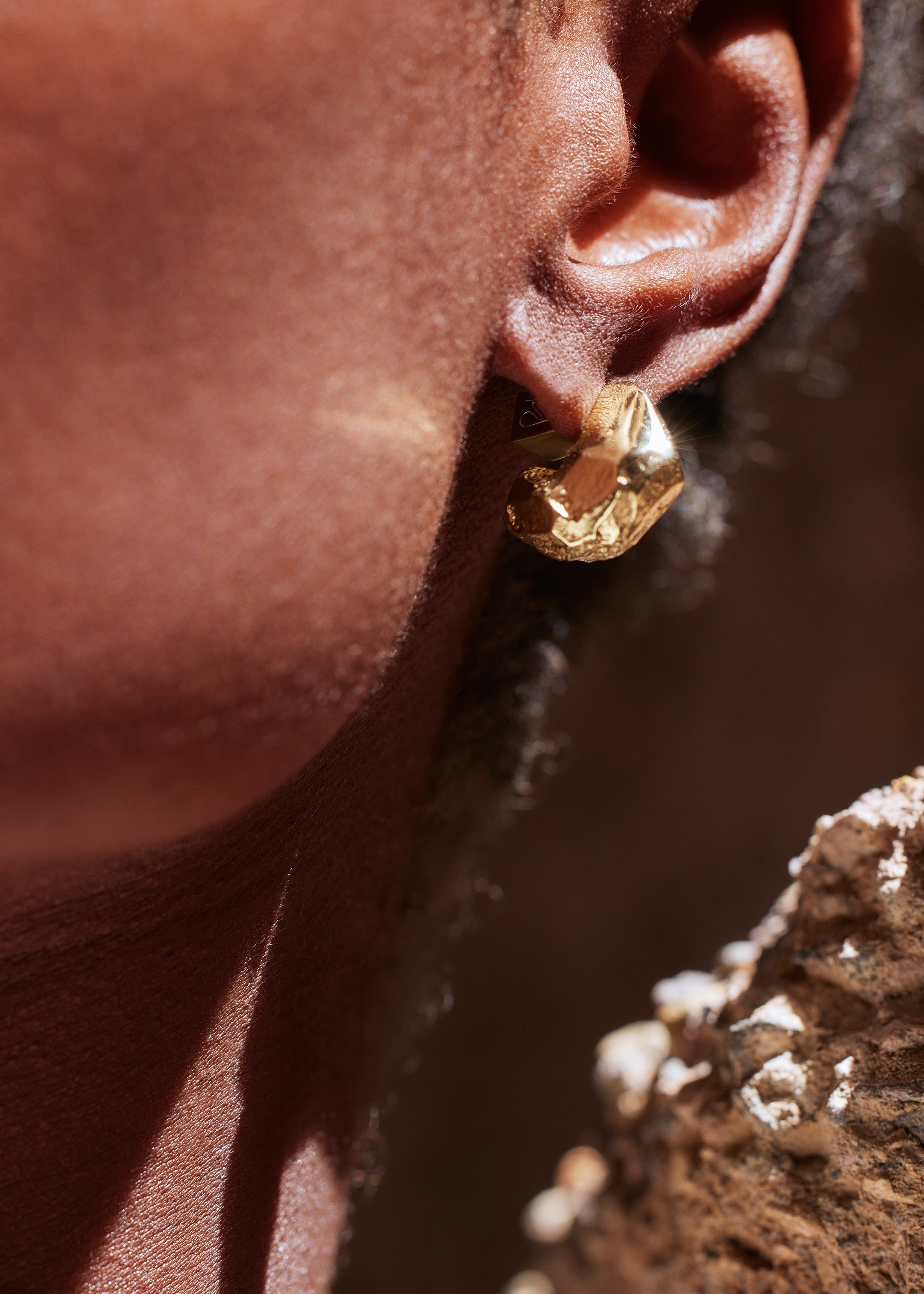 Stud Earrings - 24 carat gold gilded