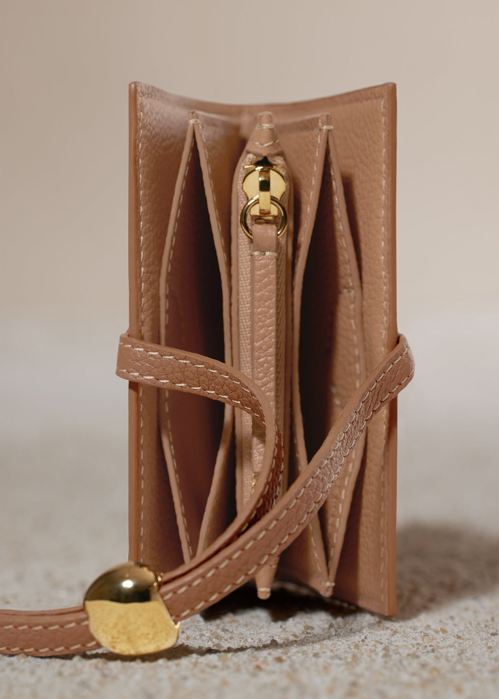 Card Holder - Textured Duo Camel