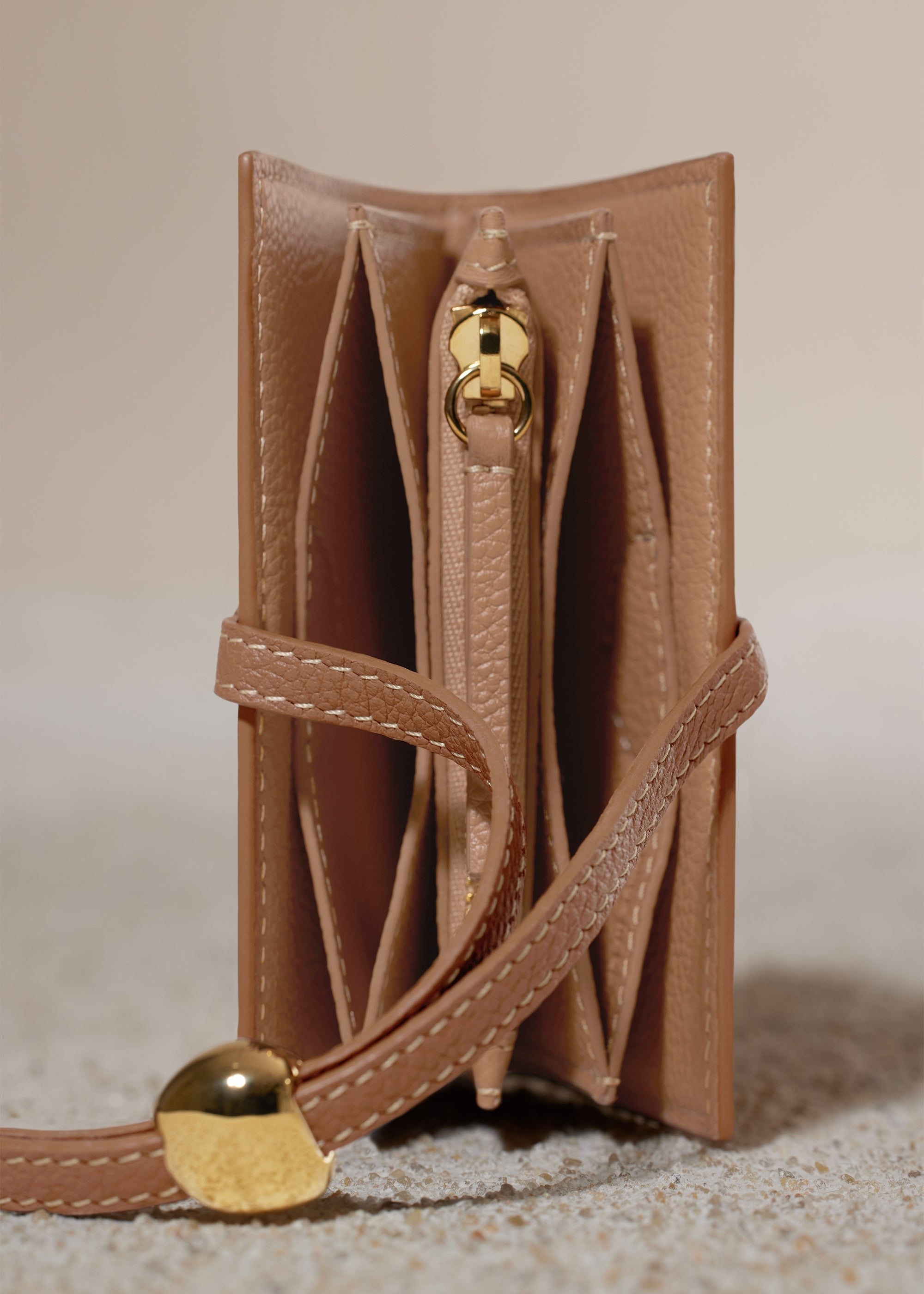 Card Holder - Textured Duo Camel