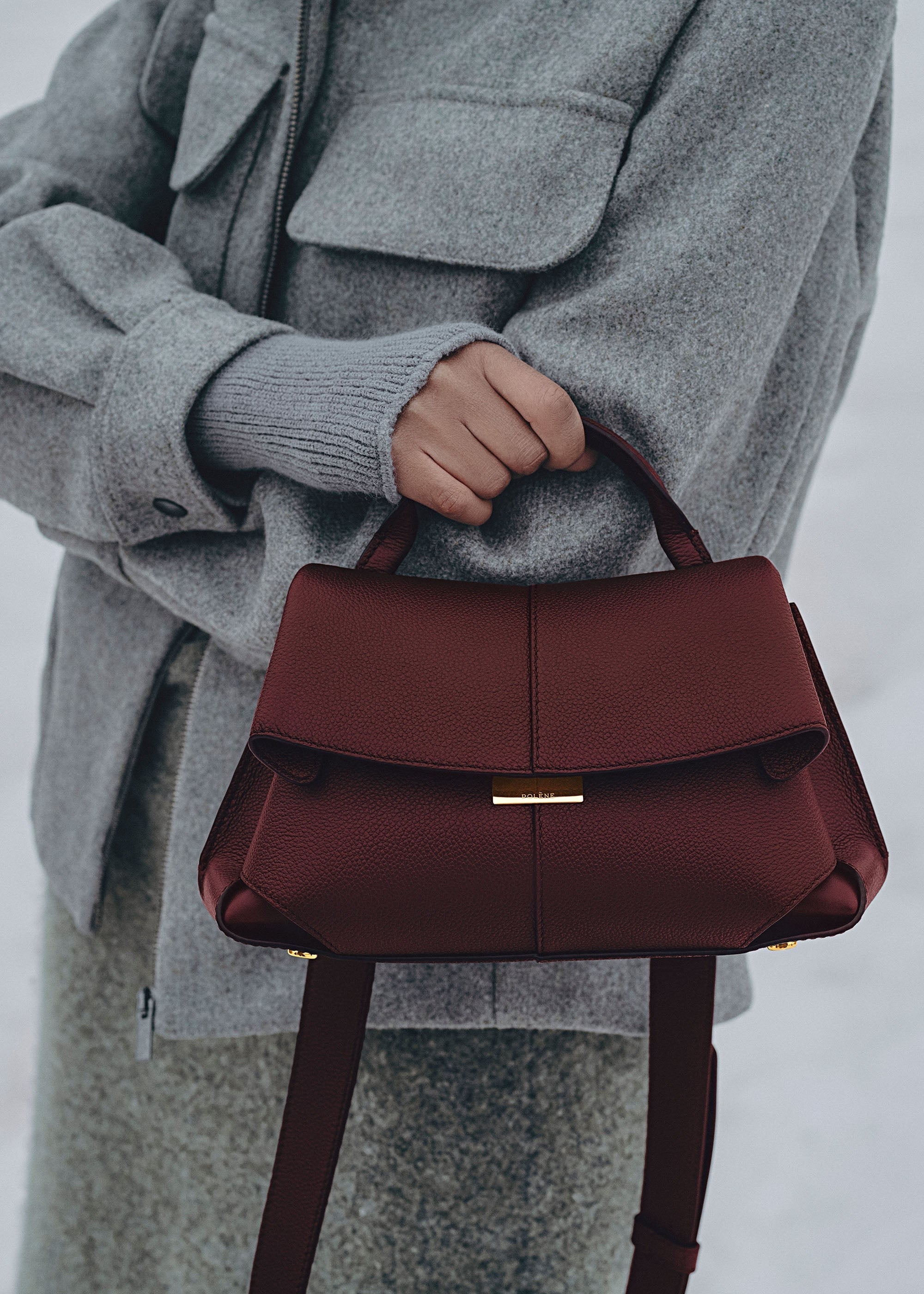 Mini Handbag - Textured Black Cherry
