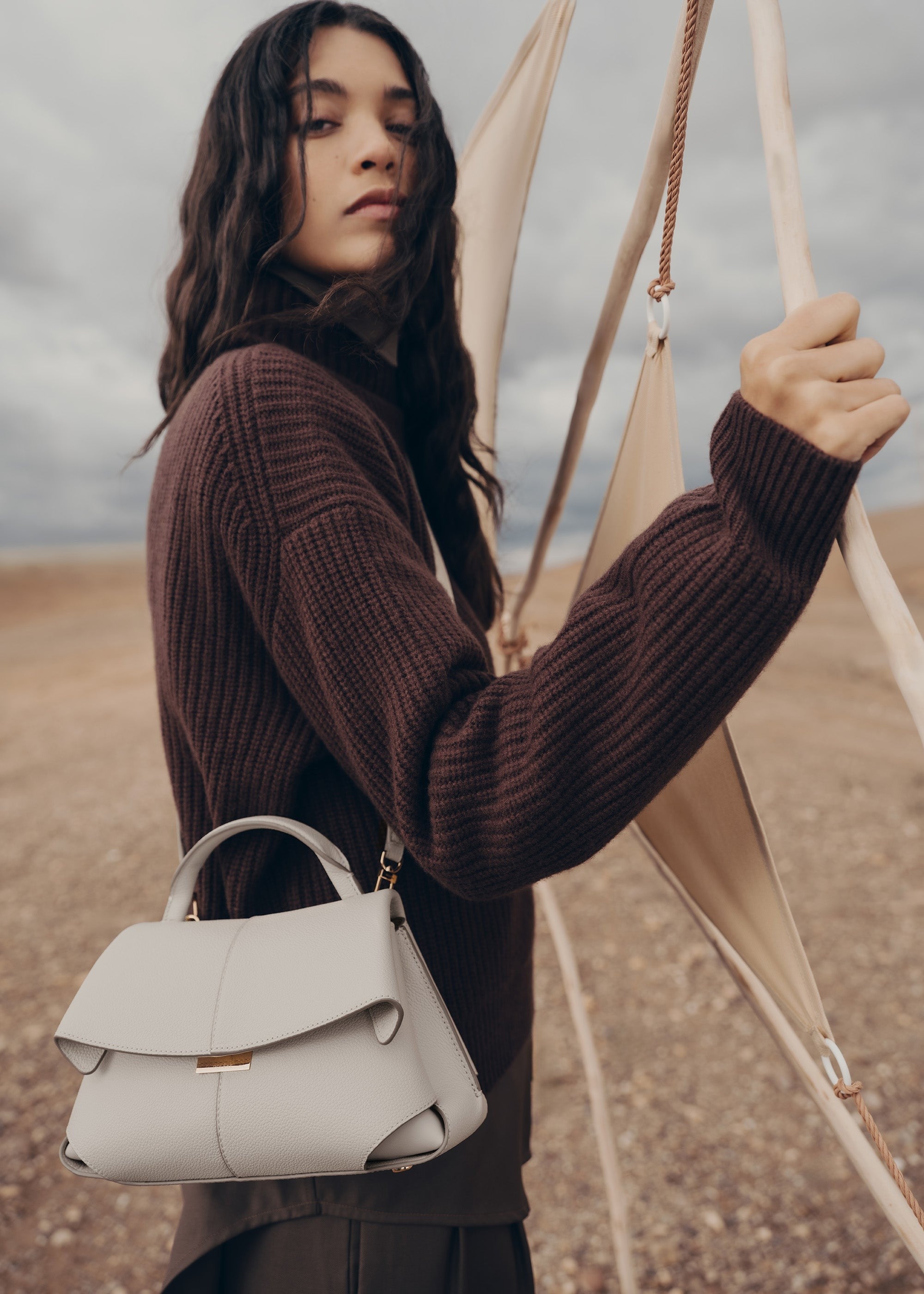 Mini Handbag - Textured Chalk