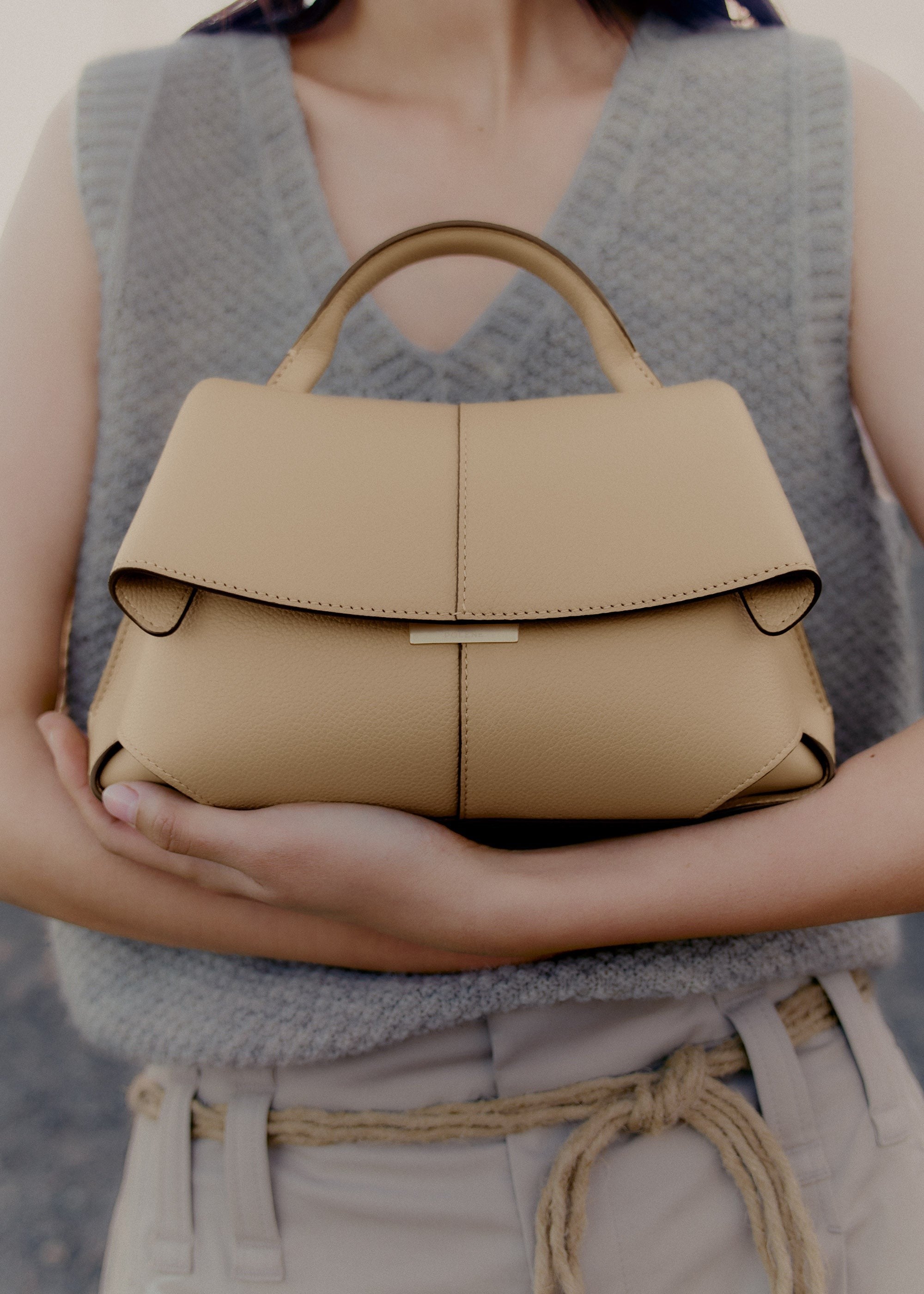 Mini Handbag - Textured Sand